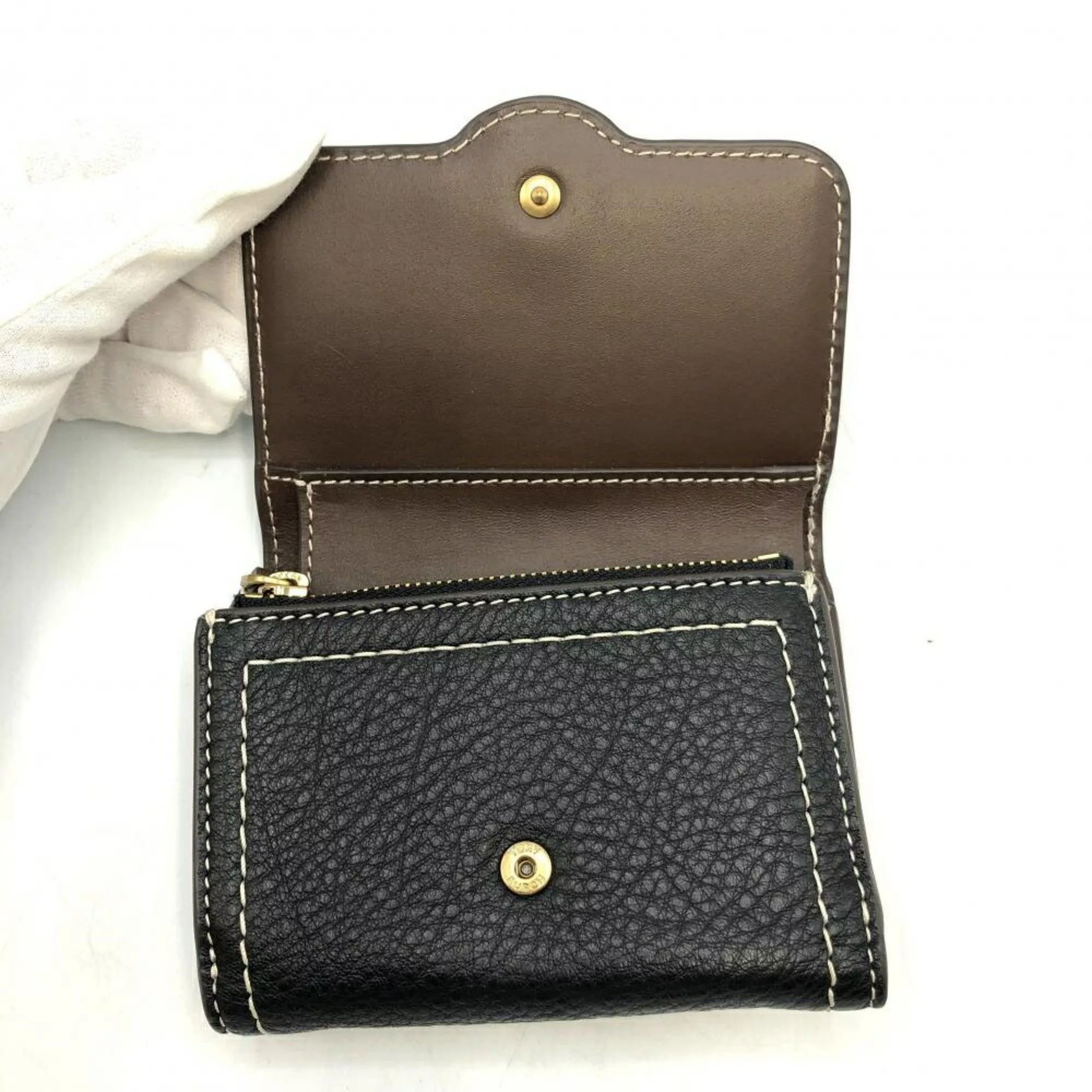 Tory Burch Wallets TORY BURCH Leather Felix Tri-fold Wallet Black Tory Burch