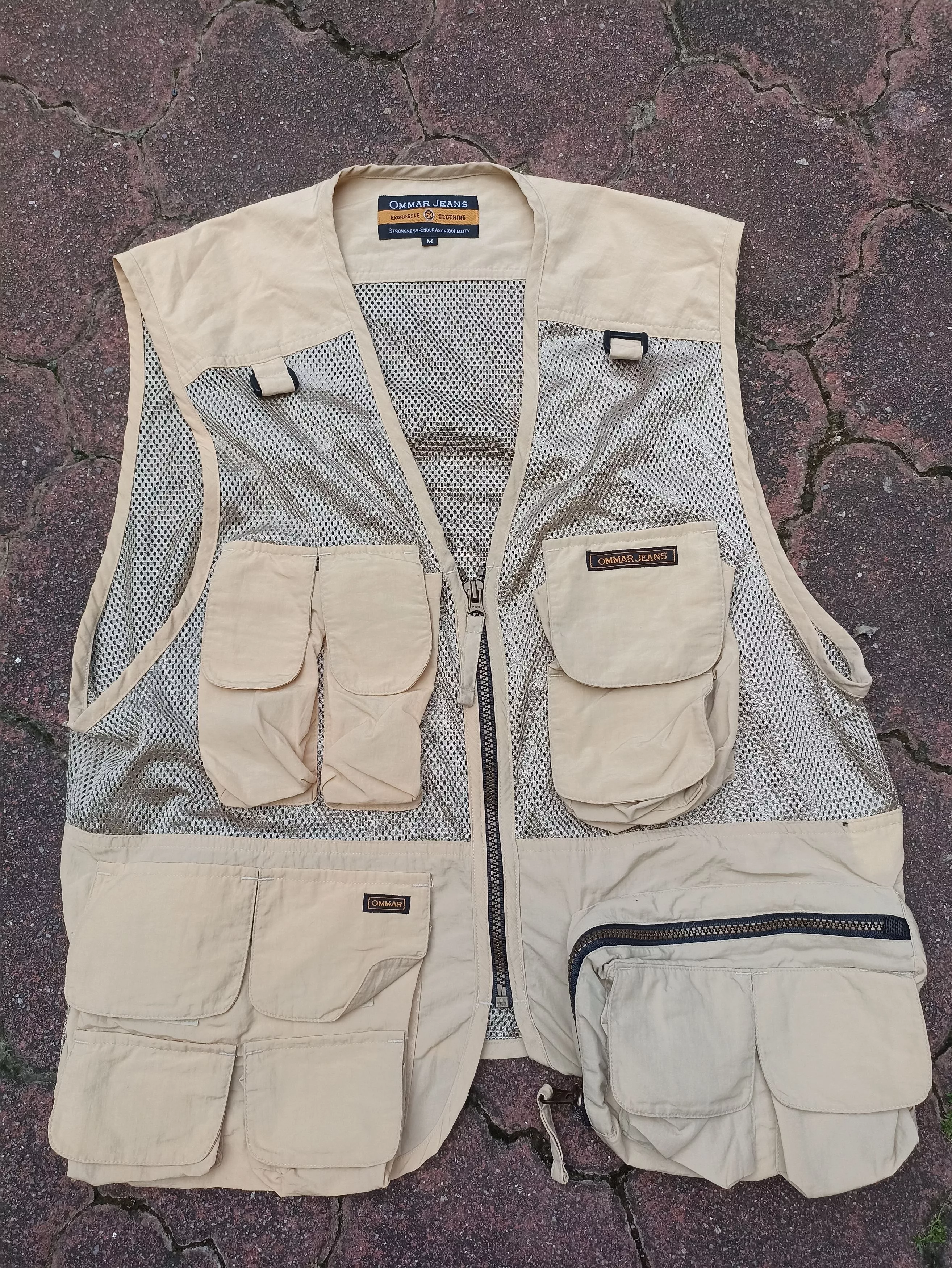 Other Vests Other Vintage Ommar Jeans Vest tactical series mesh design Beige Gorpcore