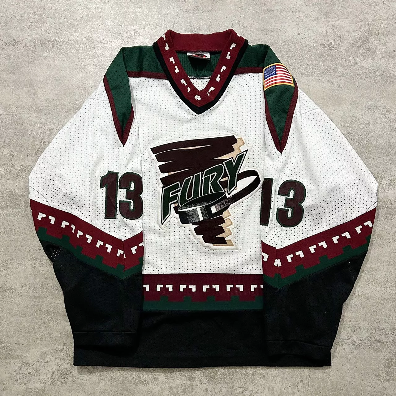 NHL Jerseys NHL × Vintage VTG 90s FREDERICK FURY #13 HOCKEY JERSEY K1 SIZE M White