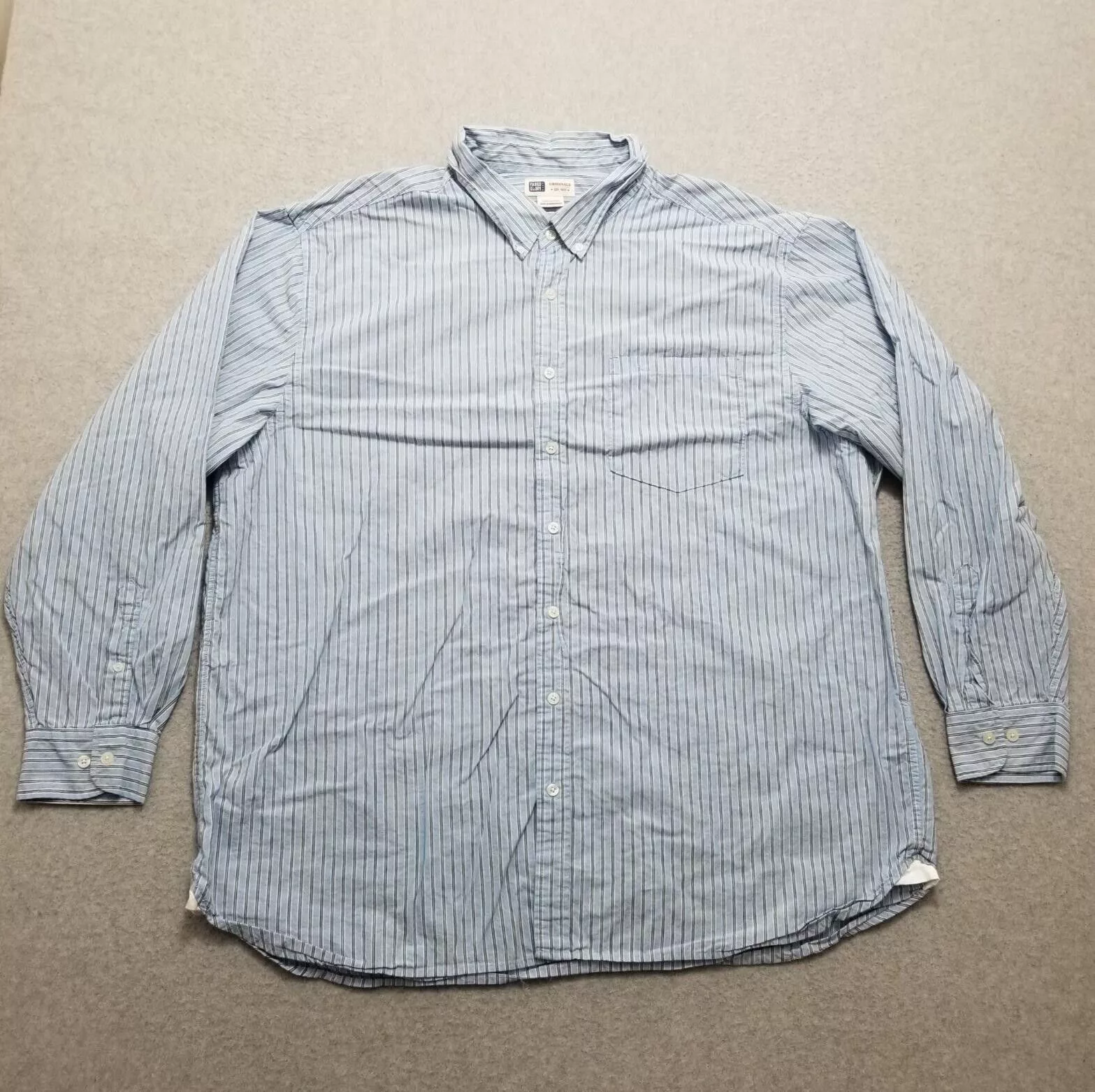Faded Glory Shirts Button Ups Faded Glory Shirt Mens 2XL Striped Button Up Long Sleeve Blue