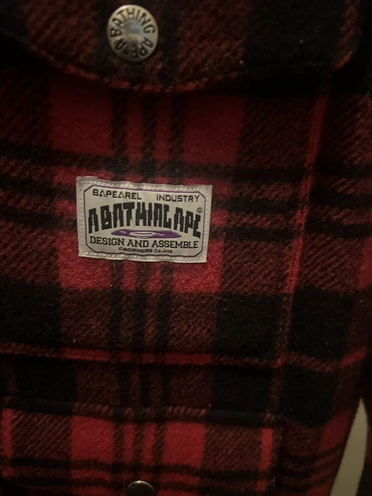 Bape Light Jackets Vintage Bape Lumberjack Flannel Red