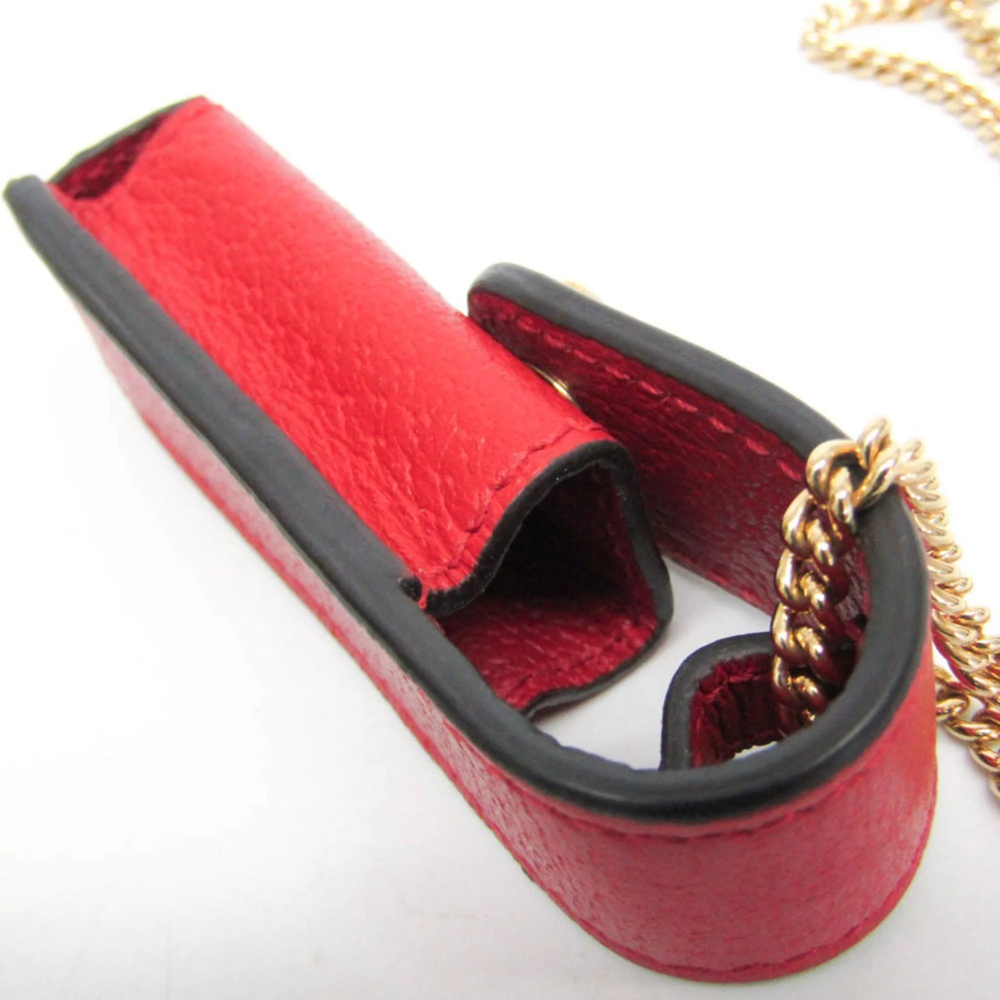 Gucci Miscellaneous Gucci Leather Lipstick Case Red Color 615998