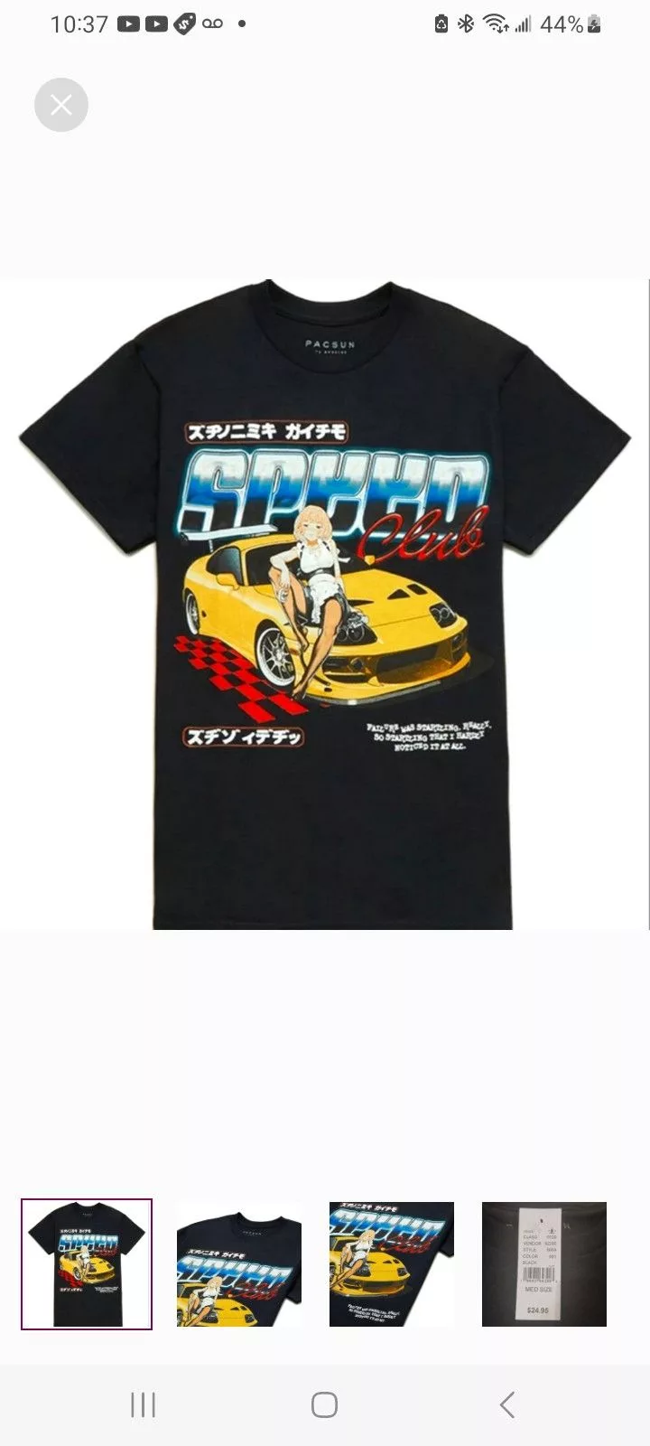 Pacsun Short Sleeve T Shirts PacSun Speed Club T-Shirt Black