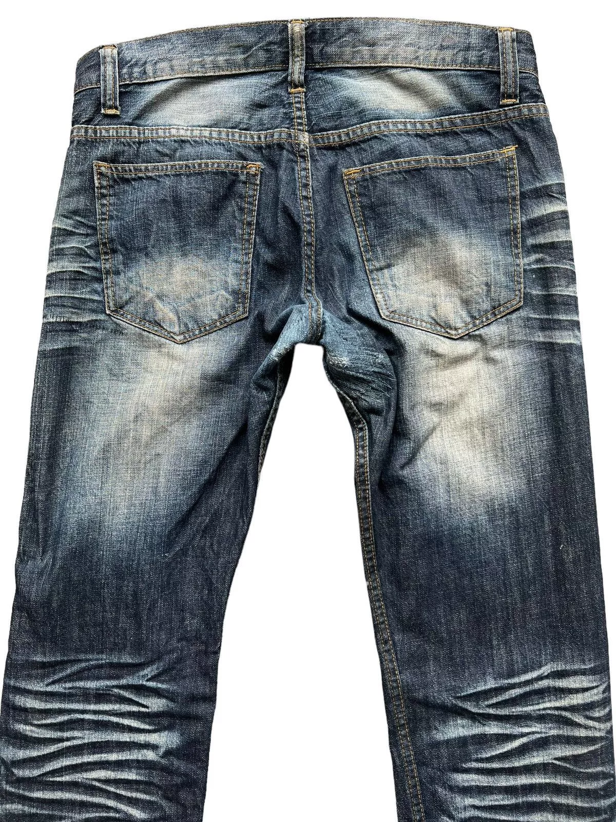 Japanese Brand Denim Japanese Brand Distressed Faded Denim Jeans 36x35 Blue Streetwear
