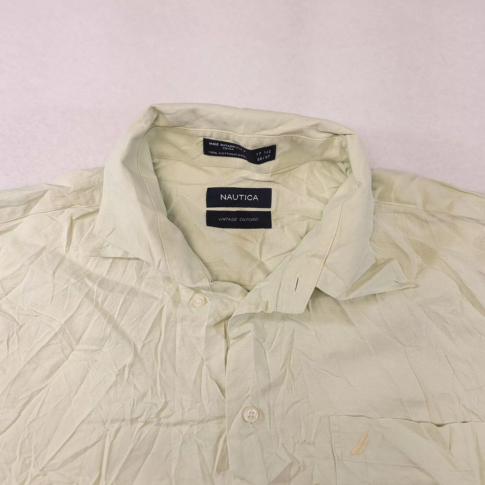 Nautica Shirts Button Ups Nautica Casual Button Up Shirt Mens Size 17 1/2 36/37 Green
