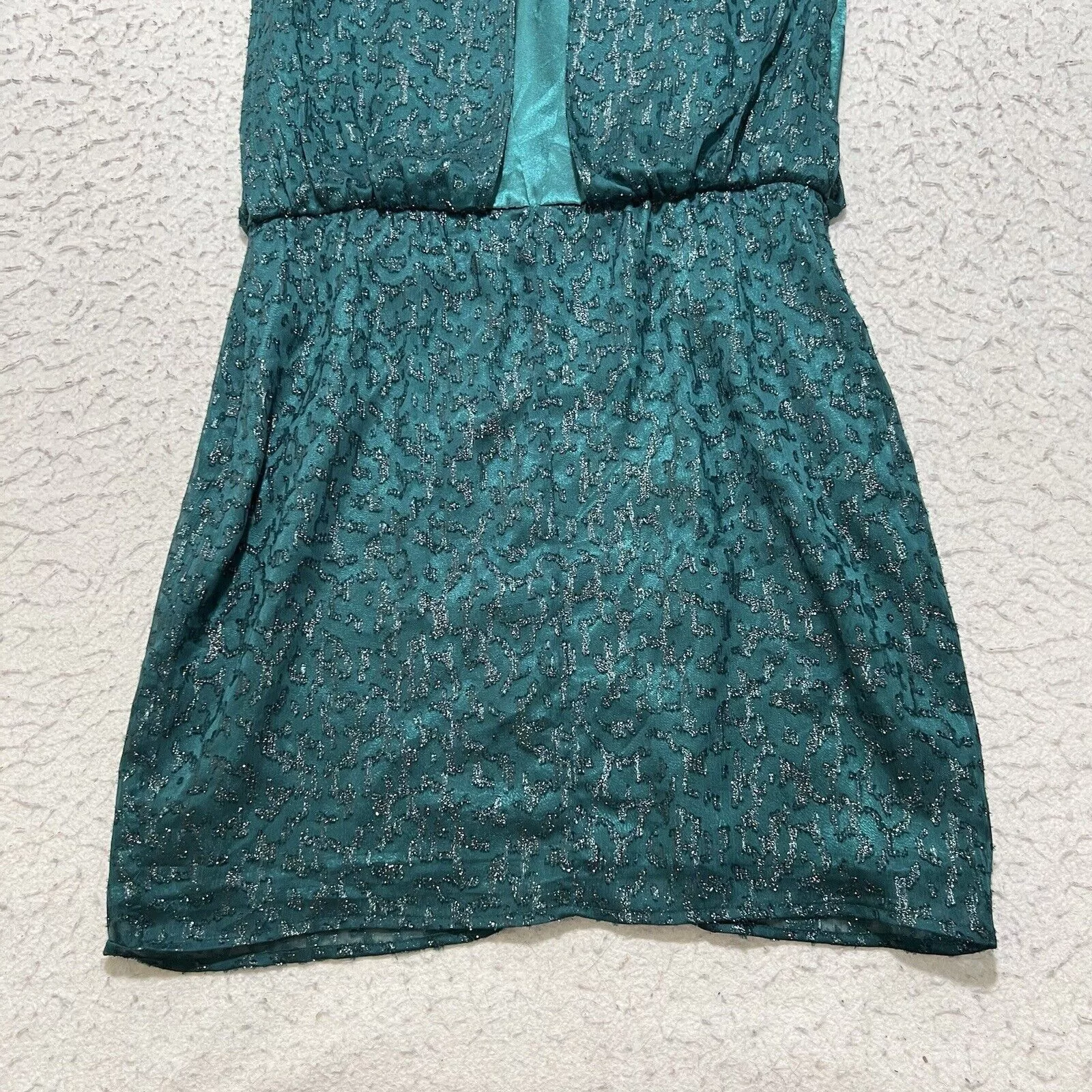 Laundry by Shelli Segal Mini Dresses Laundry by Shelli Segal Teal Green Sleeveless Metallic Dress