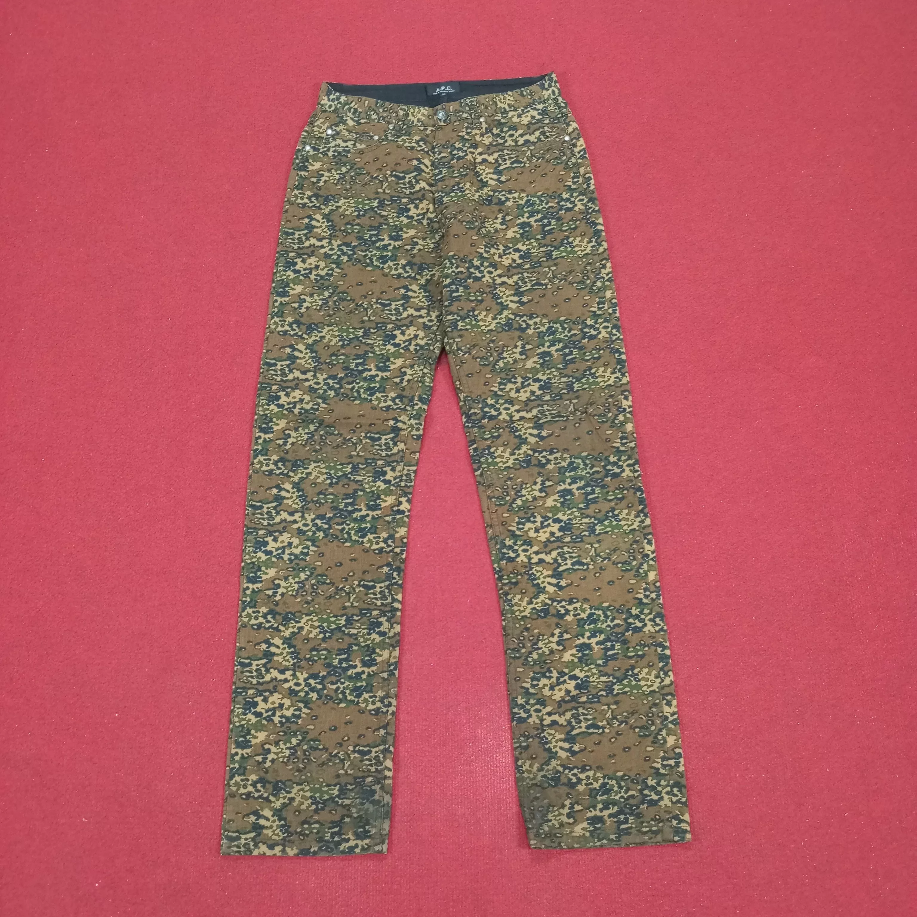 A.P.C. Casual Pants A.P.C. × Vintage A.P.C Fashion Style Camo Design Pants Green