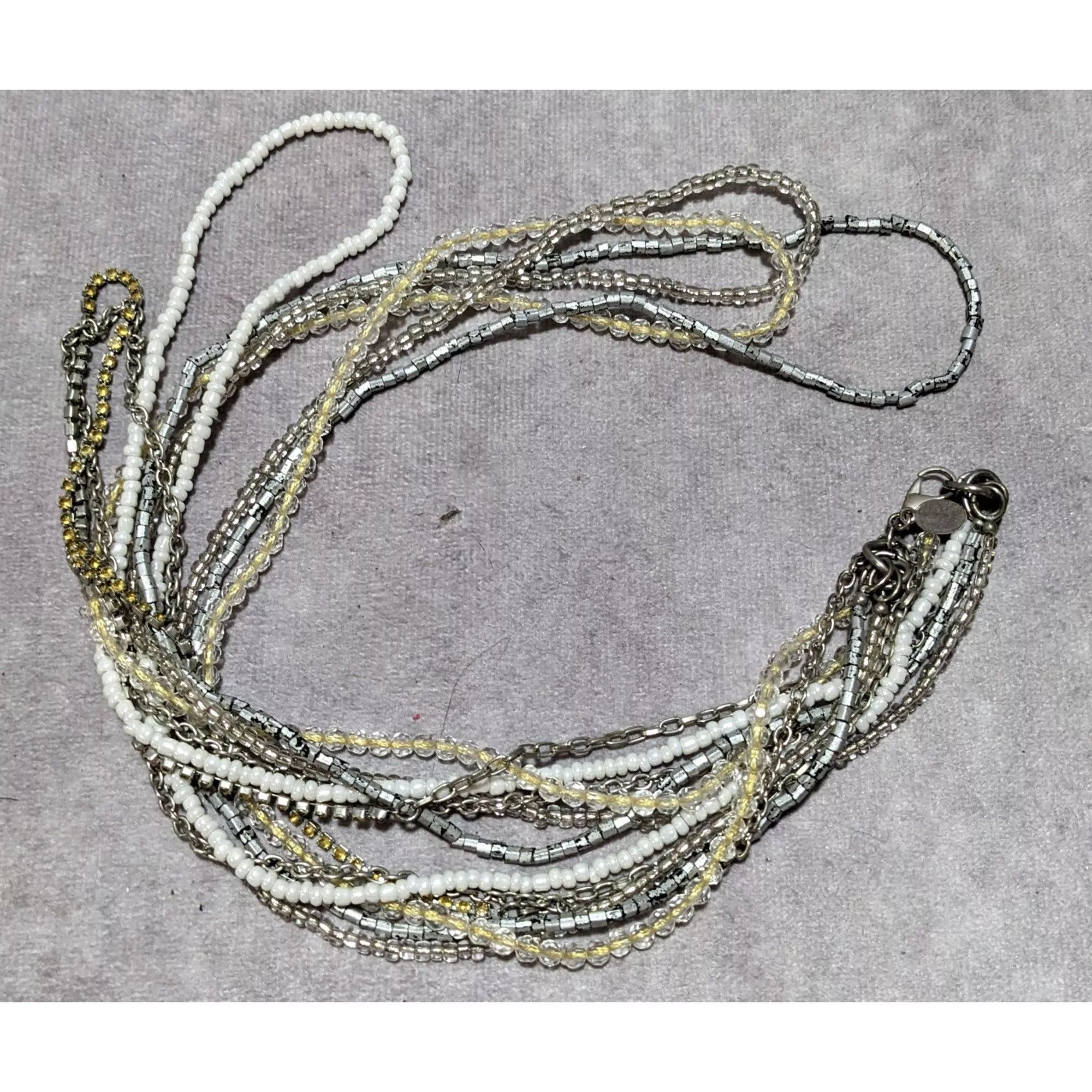 American Eagle Outfitters Necklaces American Eagle Outfitters AEO Multilayer Bohemian Glass Beaded Necklace White