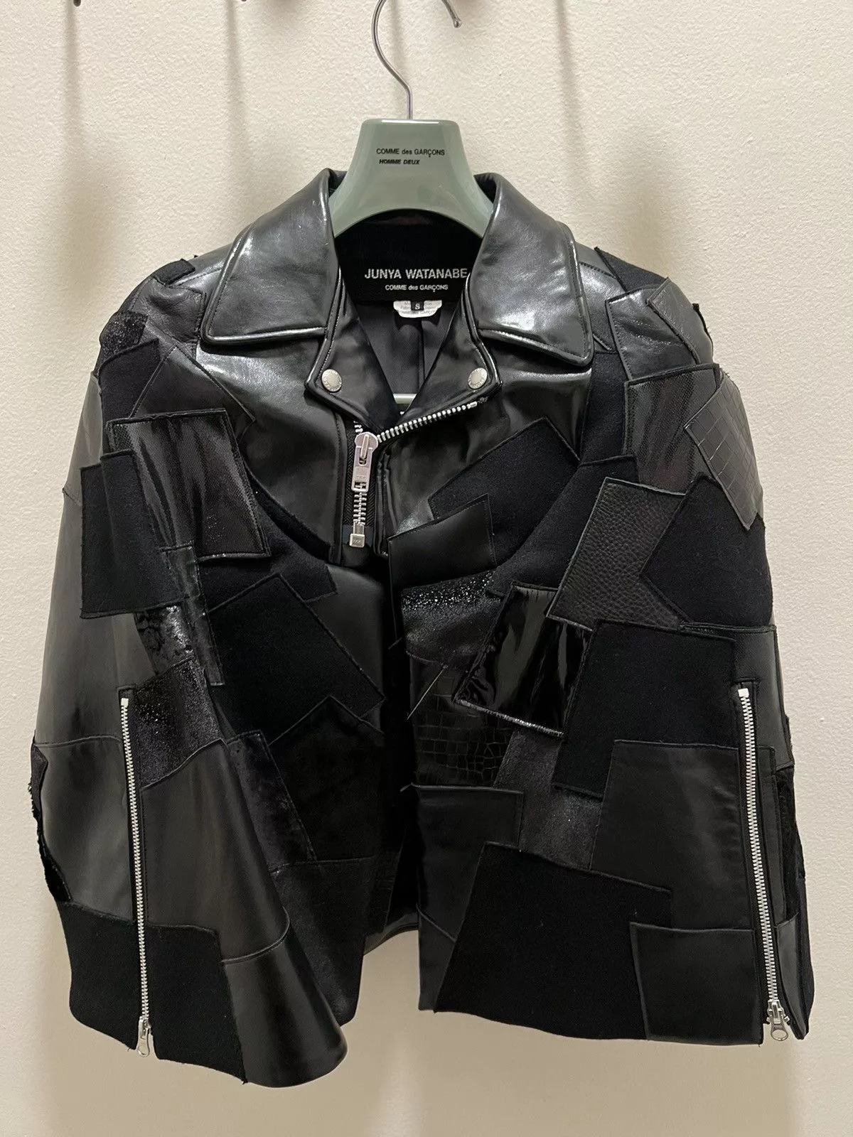 Comme des Garcons Leather Jackets Comme des Garcons × Junya Watanabe Junya Watanabe AD14 Runway Leather Jacket Black