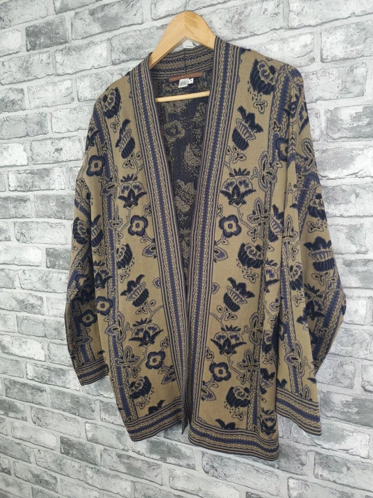 Designer Sweaters Designer Peruvian Connection Cardigan Size Medium Fit 12 14 Brown