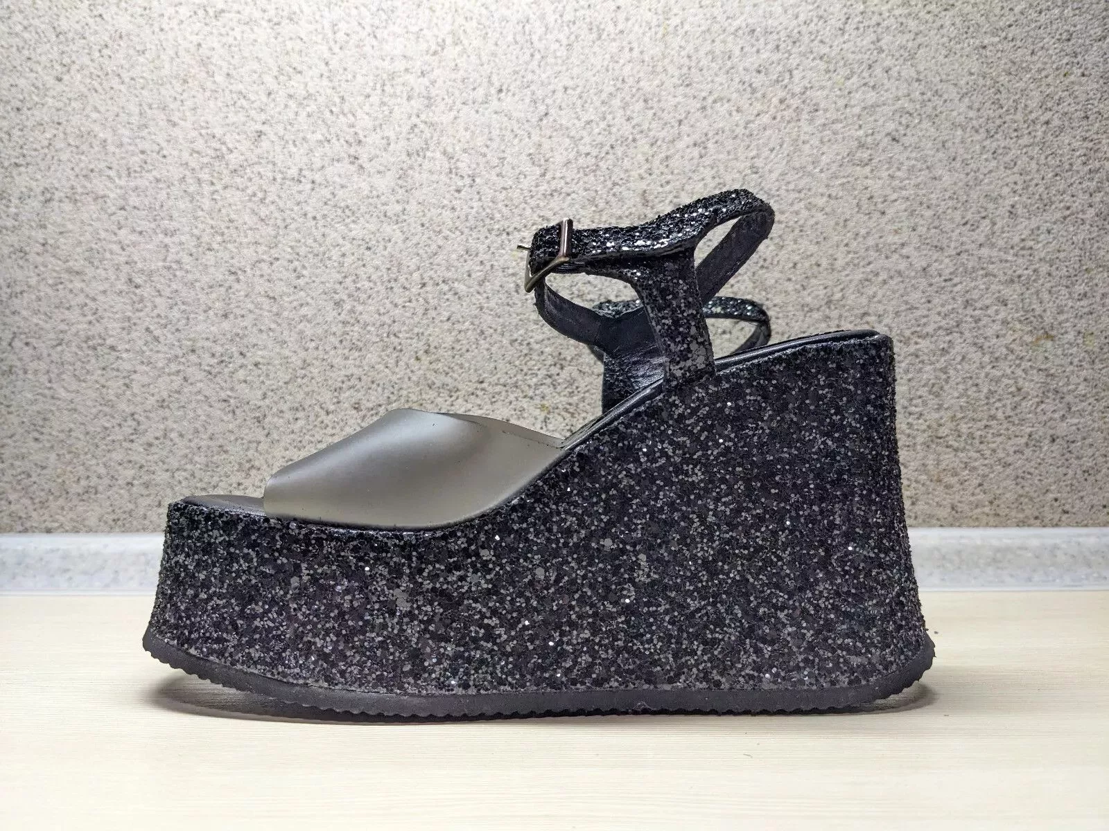 Designer Platforms Designer EL DANTES Vintage Platform Shoes size 37 Black