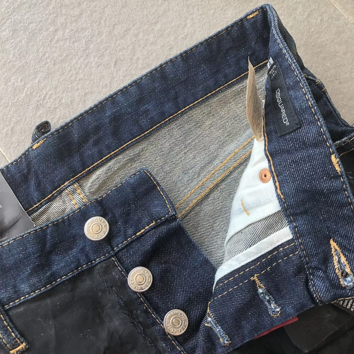 Dsquared2 Denim Dsquared2 slim-fit denim half black painted Blue
