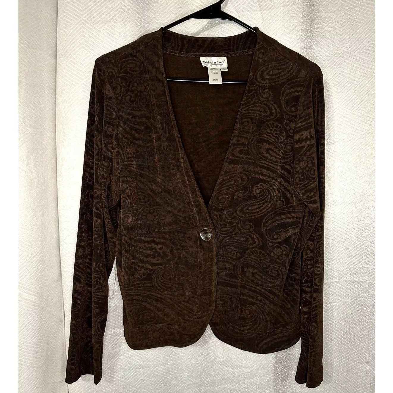 Coldwater Creek Sweaters Coldwater Creek Paisley Long Sleeve Cardigan Brown S