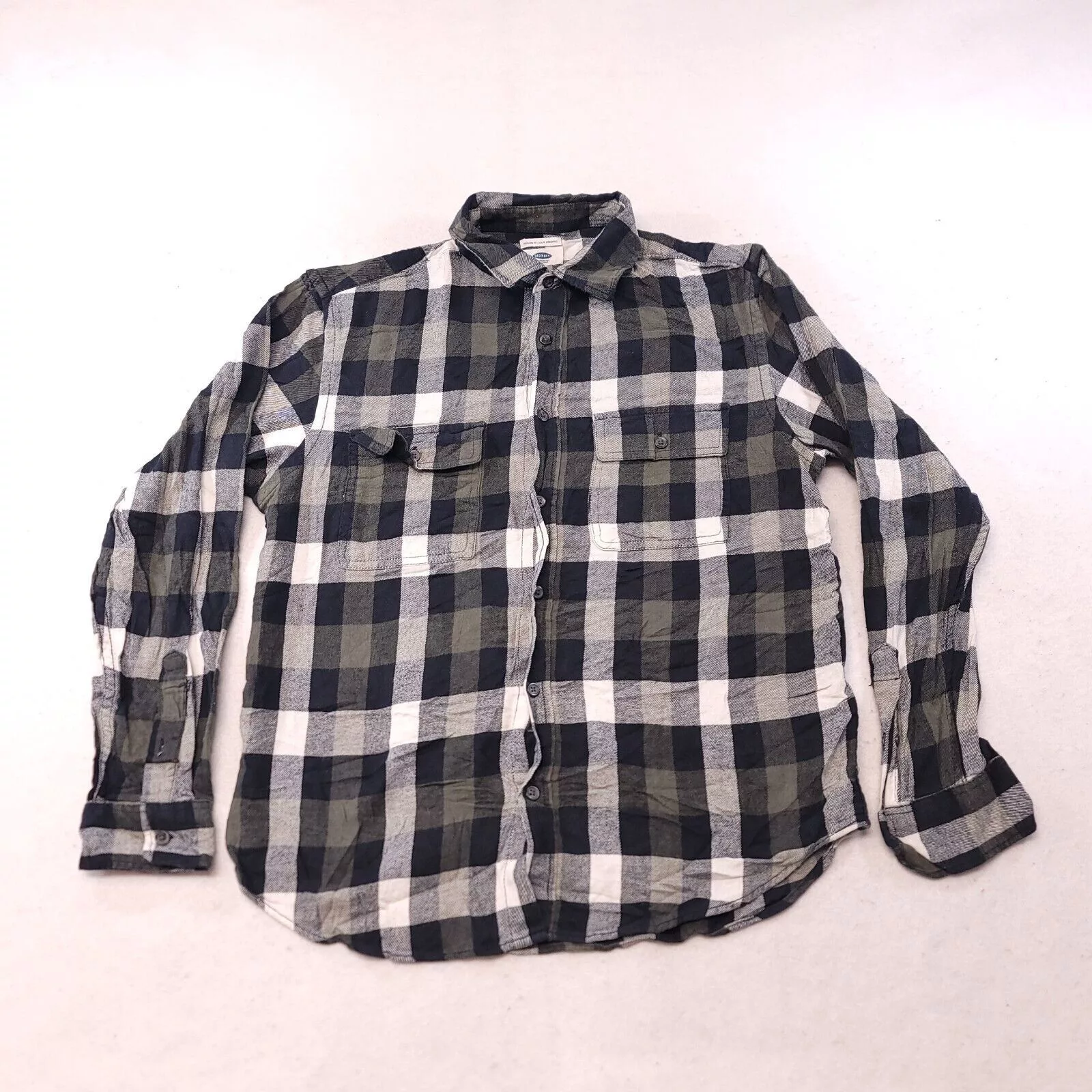Old Navy Shirts Button Ups Old Navy Gingham Flannel Shirt Mens Size Medium Green Black