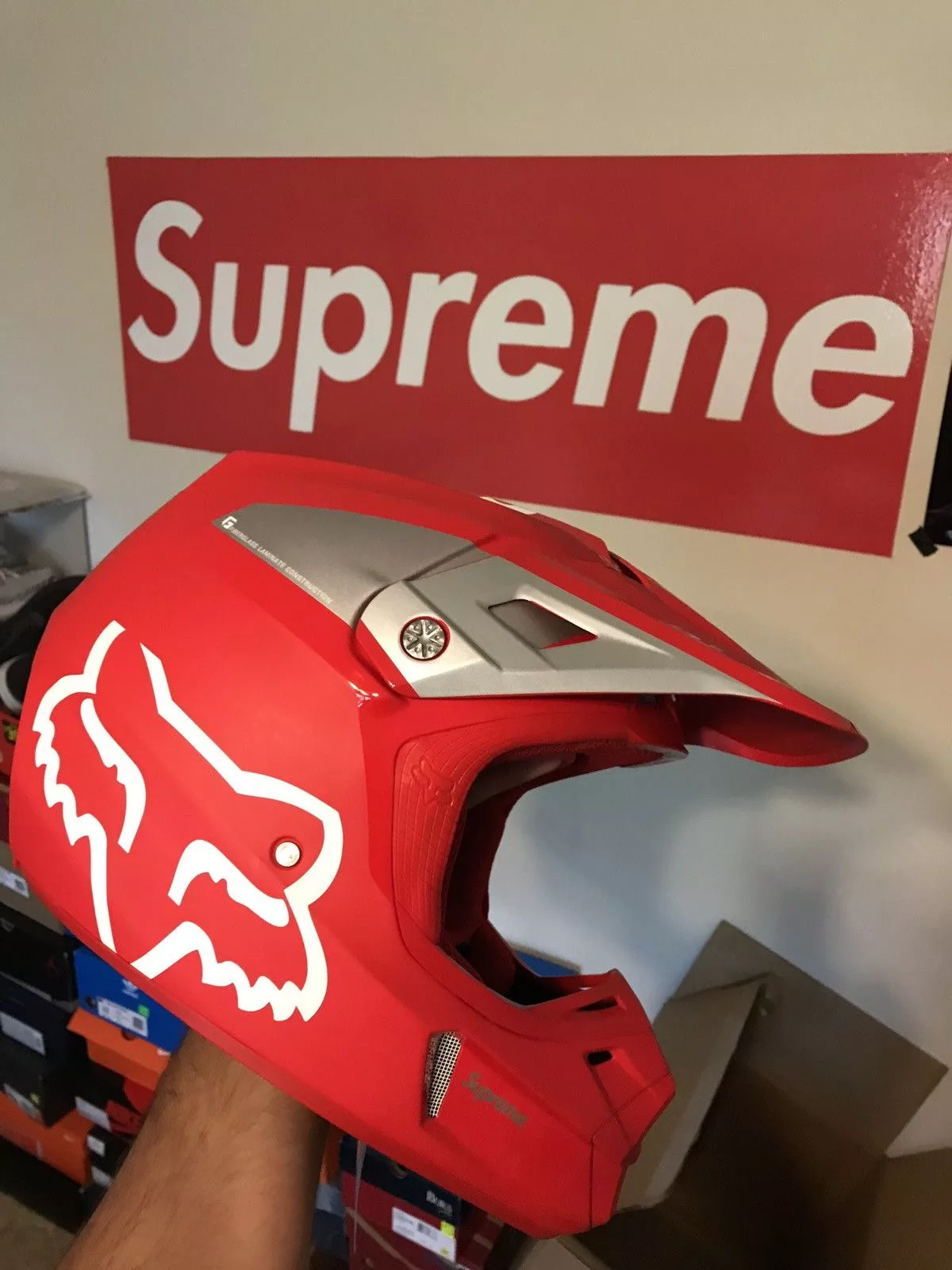 Fox Racing Supreme Fox Racing × Supreme Supreme X Fox Red Racing Helmet V2 Xl