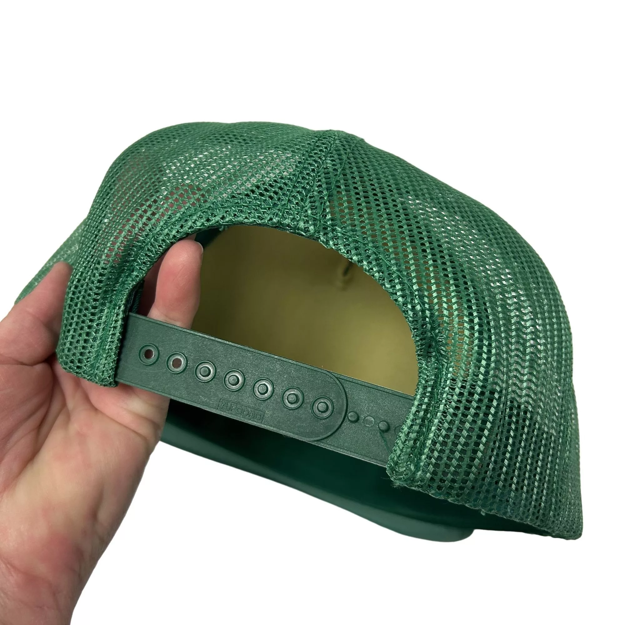 Other Hats Other NOS New Vtg 80’s Yupoong Green Mesh TRUCKER Hat QC Inspectio