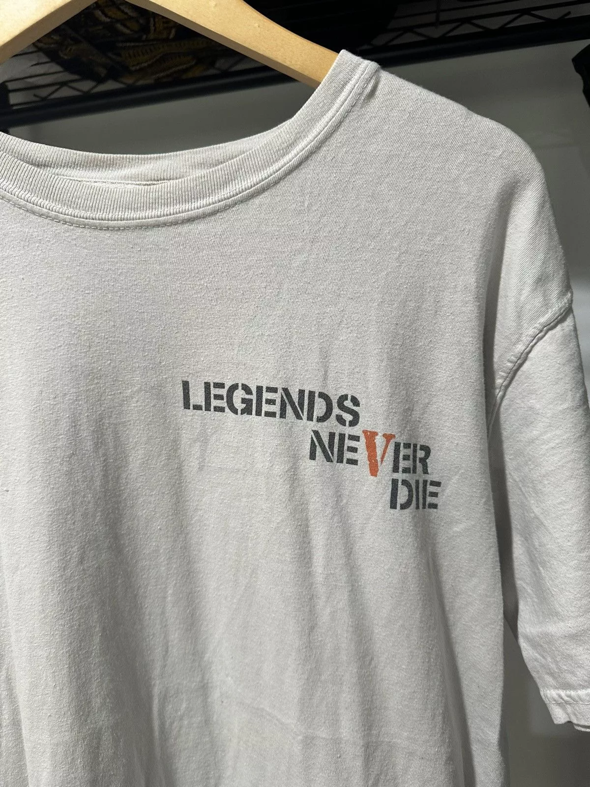 Vlone Short Sleeve T Shirts vlone legends never die tee White