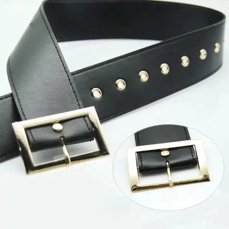 Leather Belts Leather Christmas Santa Belt Black Streetwear