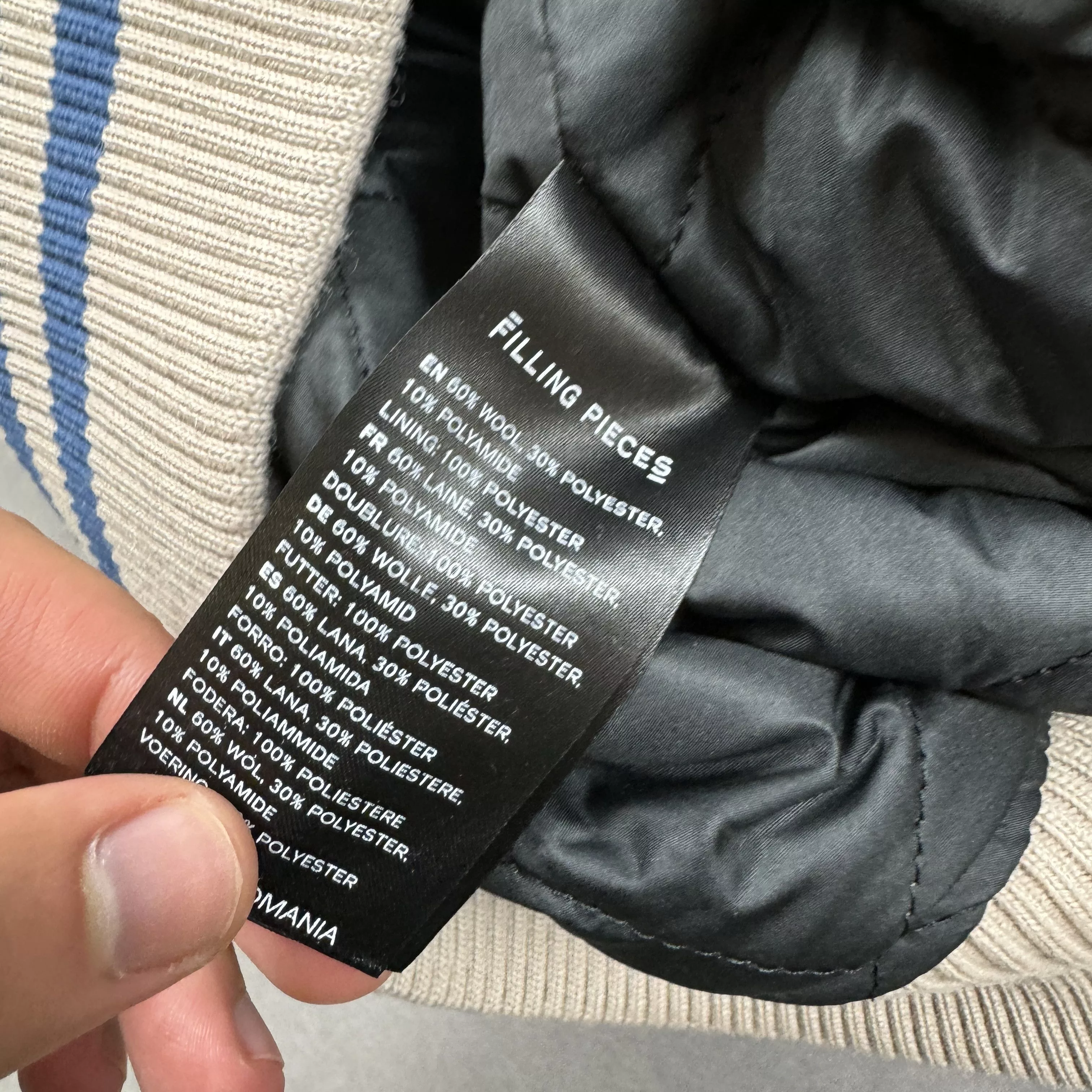 Filling Pieces Bombers NEW Filling Pieces Varsity Jacket Beige