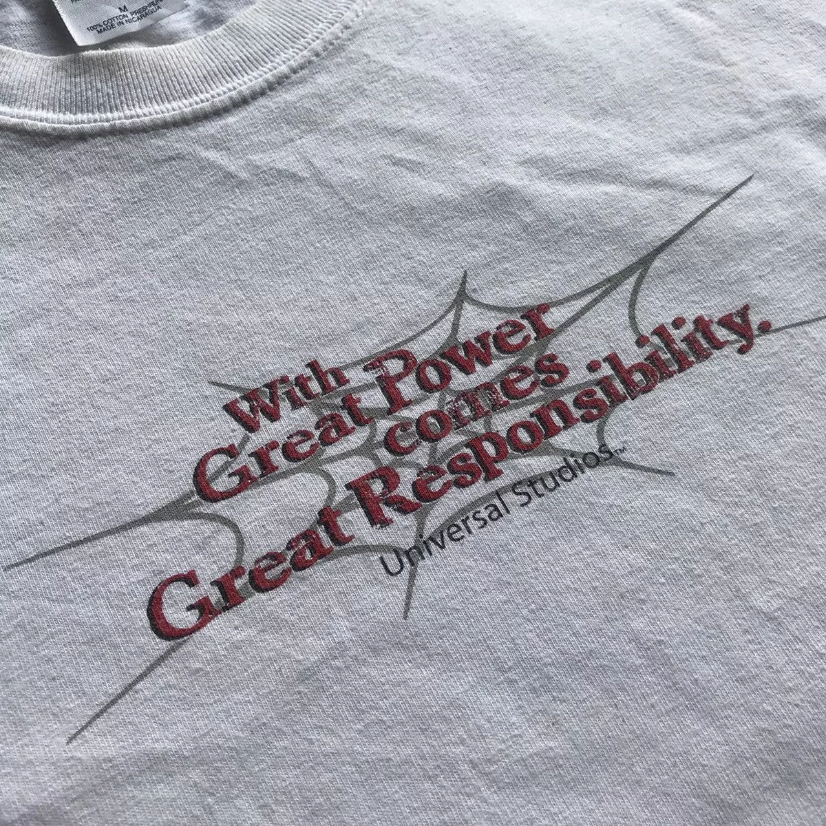 Marvel Comics Short Sleeve T Shirts Marvel Comics × Universal Studios Vintage 2003 Marvel - Spider Man Universal Studio White