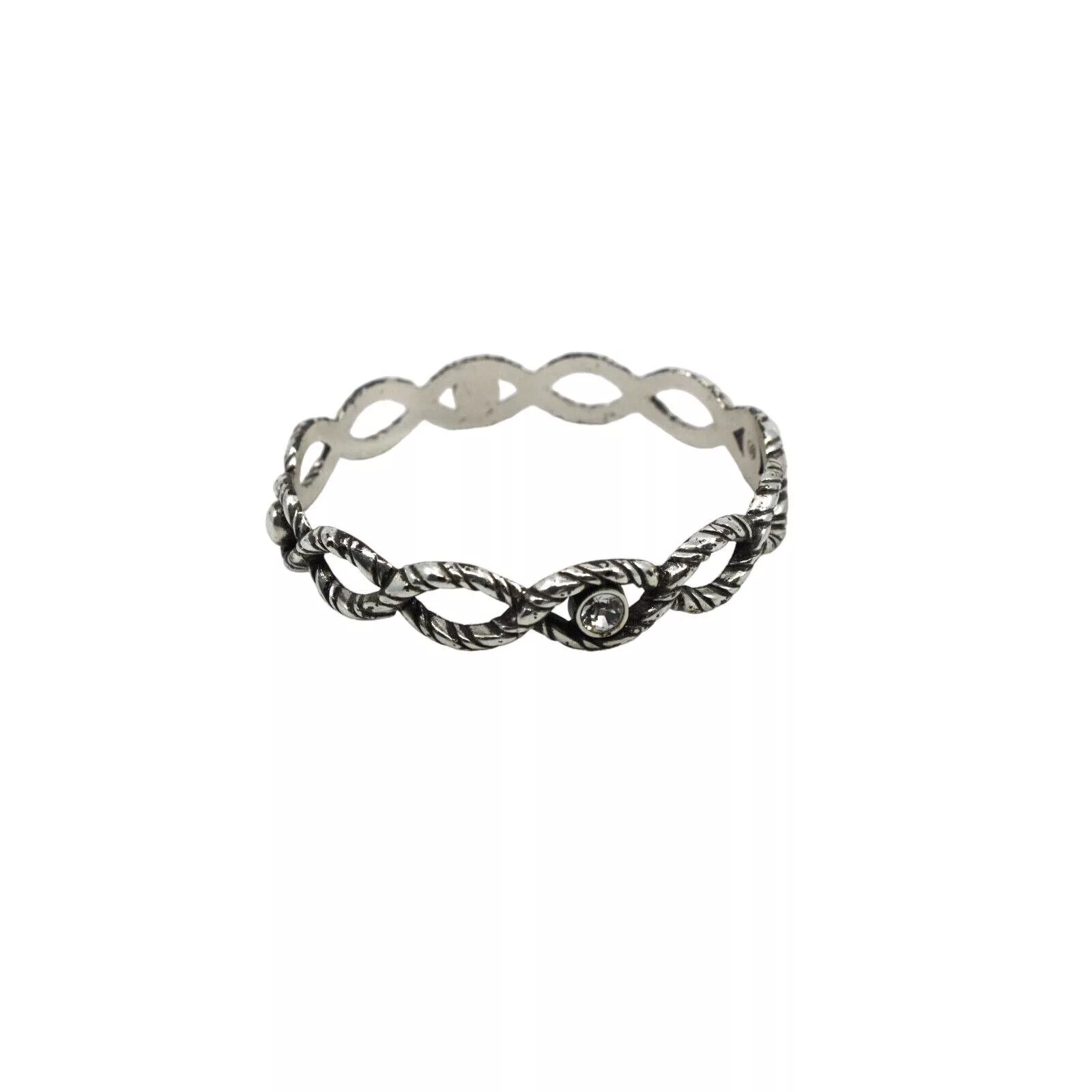 Brighton Bracelets Brighton Silver-Tone Open Woven Crystals Bangle Bracelet