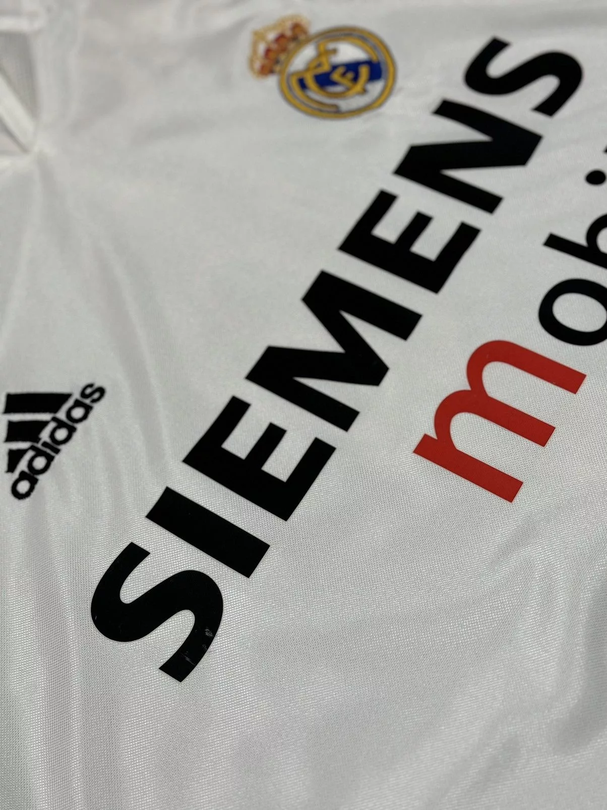 Adidas Jerseys ADIDAS REAL MADRID SOCCER JERSEY VINTAGE 2004 #9 PICKFORD White Sportswear