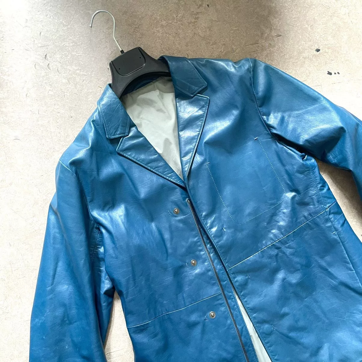 Jil Sander Leather Jackets Jil Sander Teal Leather Jacket Blue