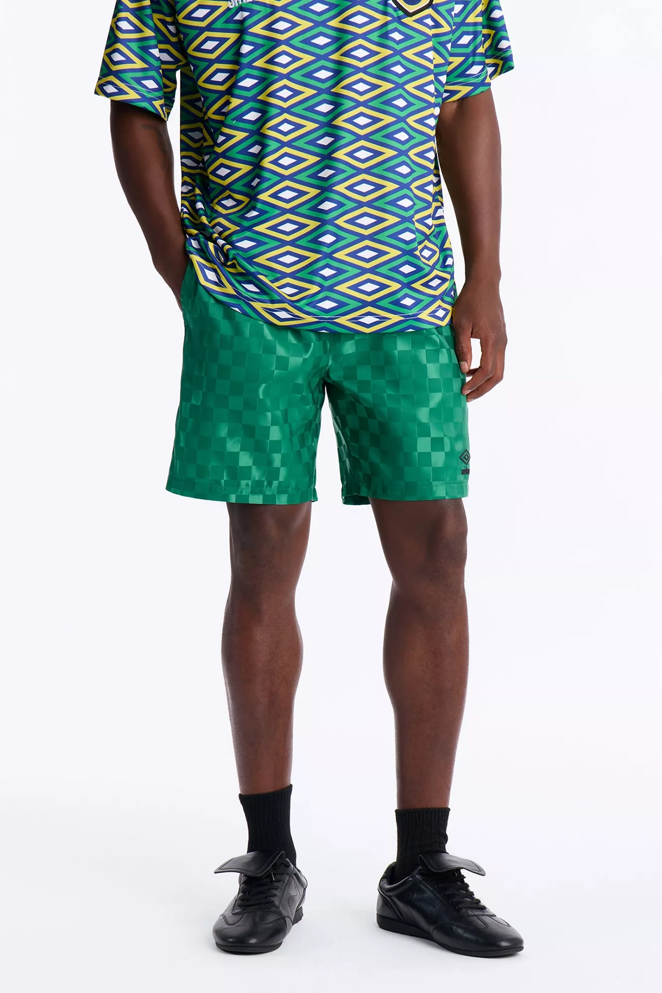 Umbro Checkered Soccer Shorts - Green