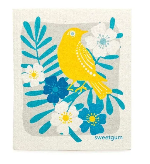 Yellow Bird Swedish Dishcloth