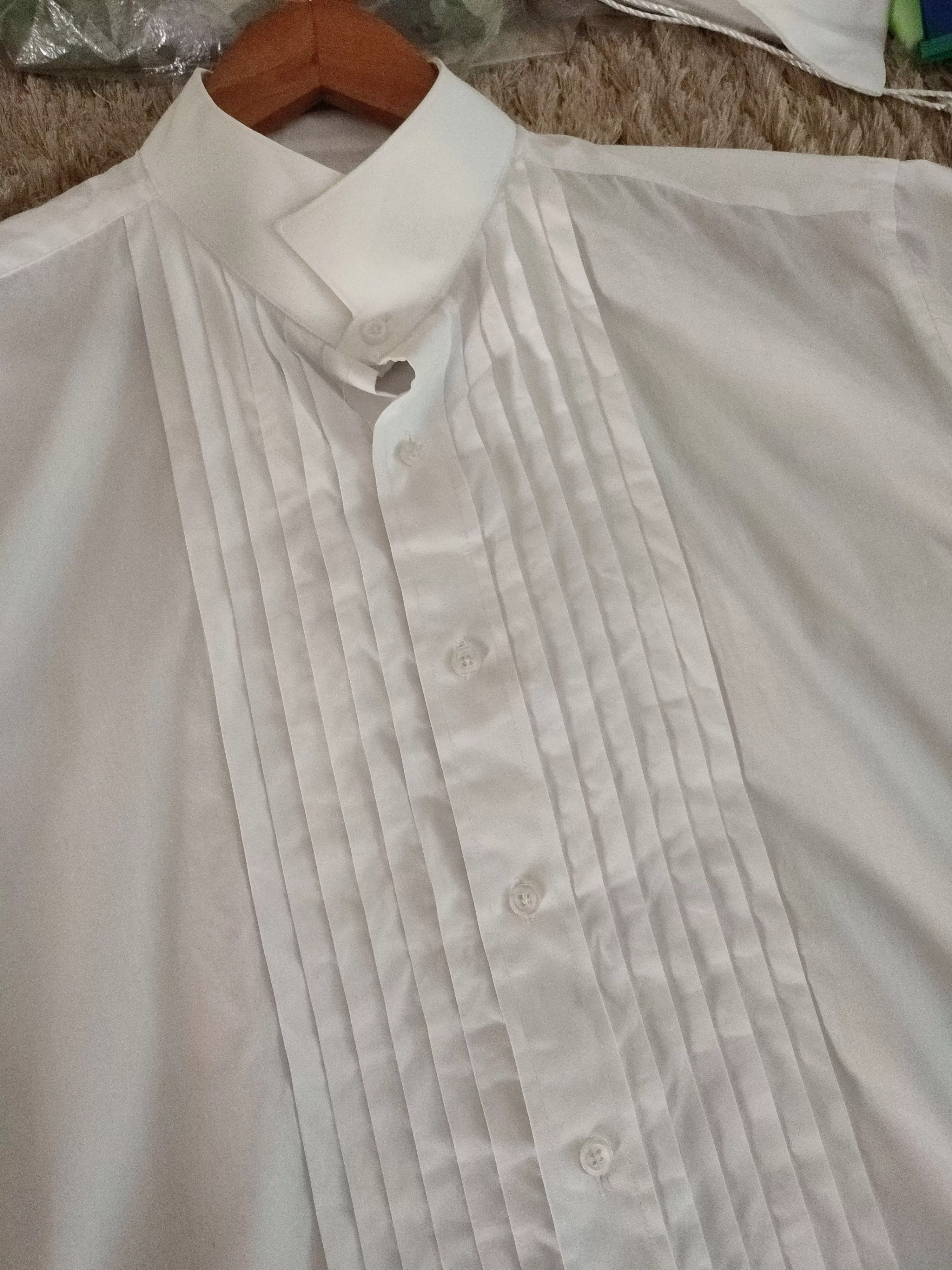 Ike Behar Shirts Button Ups IKE BEHAR PLEATED SHIRT White