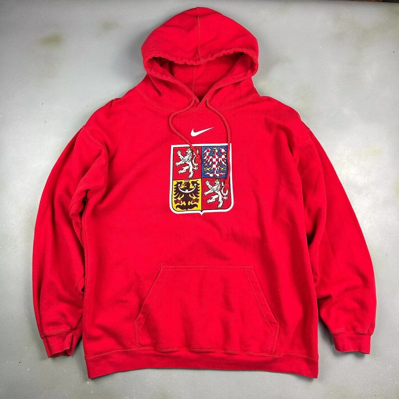 Nike Sweaters Knitwear VINTAGE | NIKE Mid Swoosh Football Hoodie sz XL Adult Red