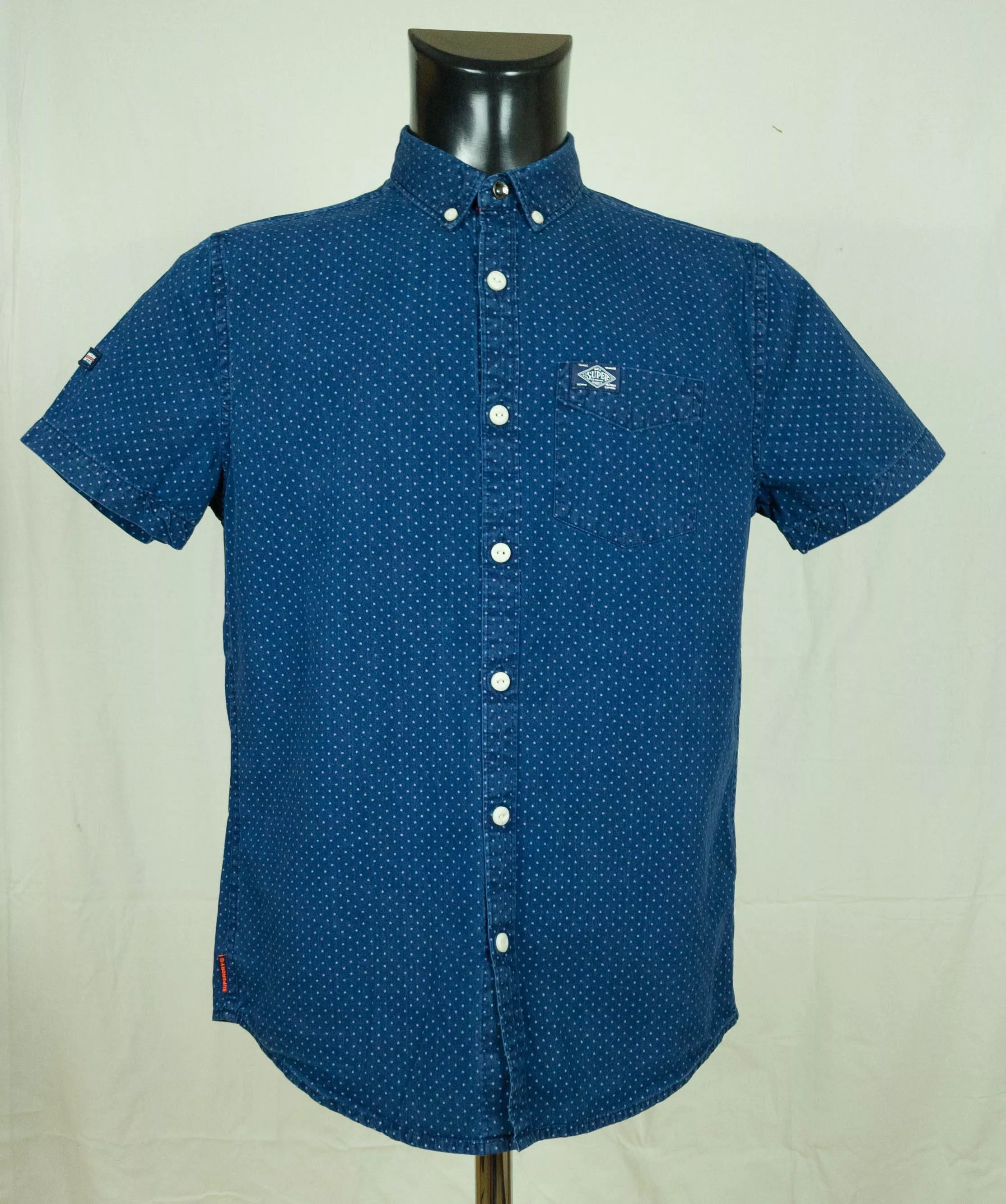 Superdry Shirts Button Ups SUPERDRY SHIRT SHORT SLEEVE COTTON SIZE M Blue