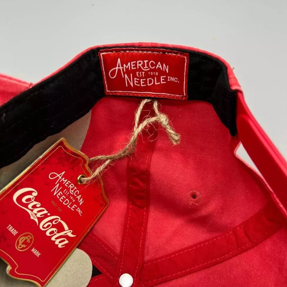 American Needle Hats Coca Cola Coke Hat Men Washed American Needle Snap Back Cap Red