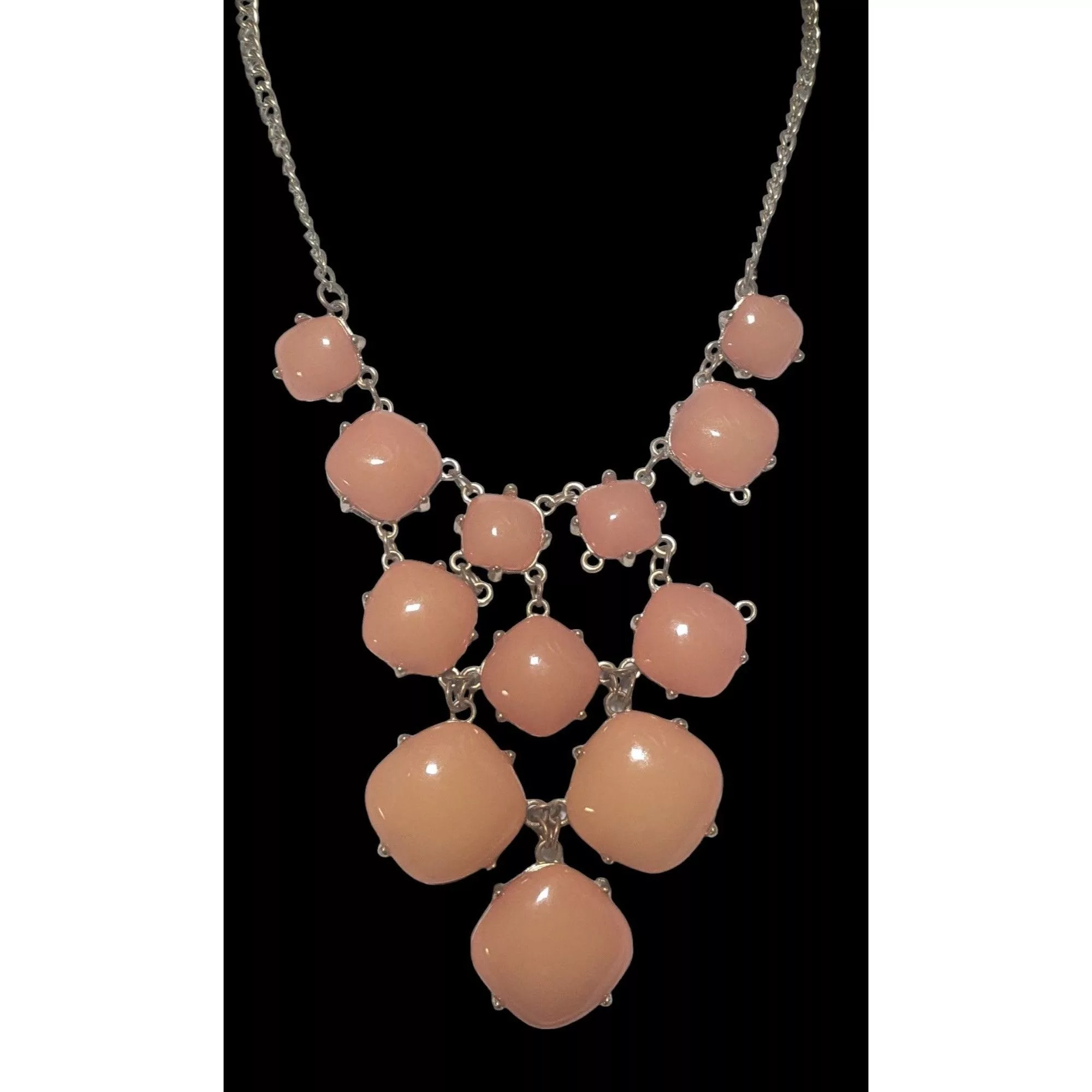 Other Necklaces Other Peach Bubble Bib Statement Necklace With Gold Chain Orange