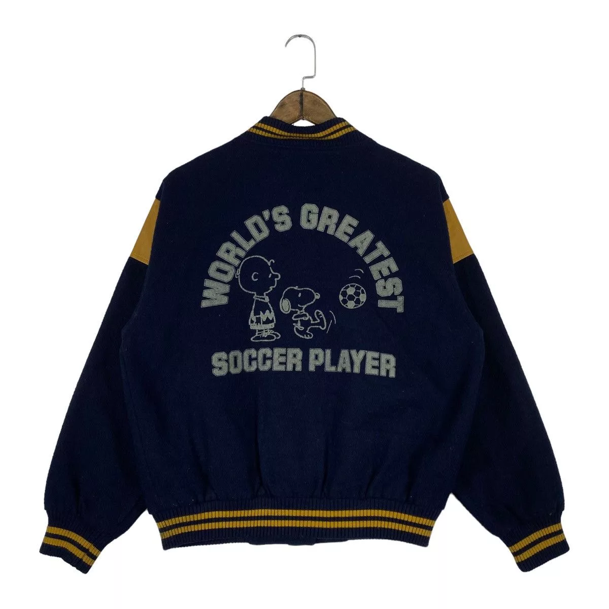Peanuts Bombers Peanuts × Vintage Vintage Peanuts Snoopy Varsity Jacket White