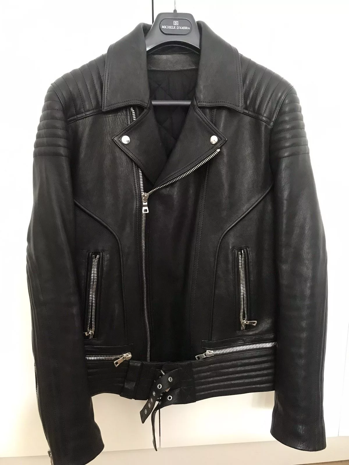 Balmain Leather Jackets Balmain iconic biker leather jacket Black
