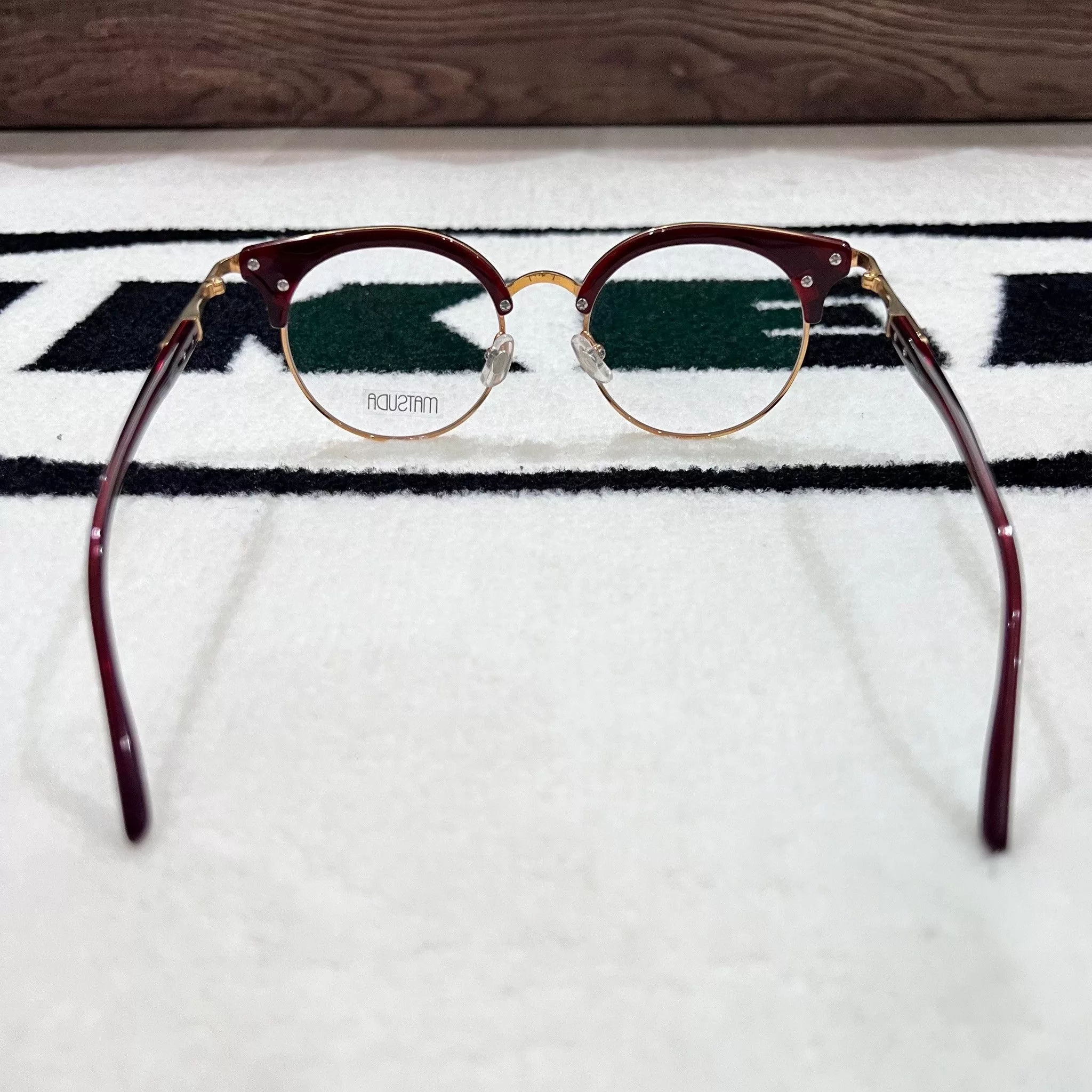 Matsuda Sunglasses Matsuda M2046 Rectangular Oversize Burgundy / Dirty Red Multi