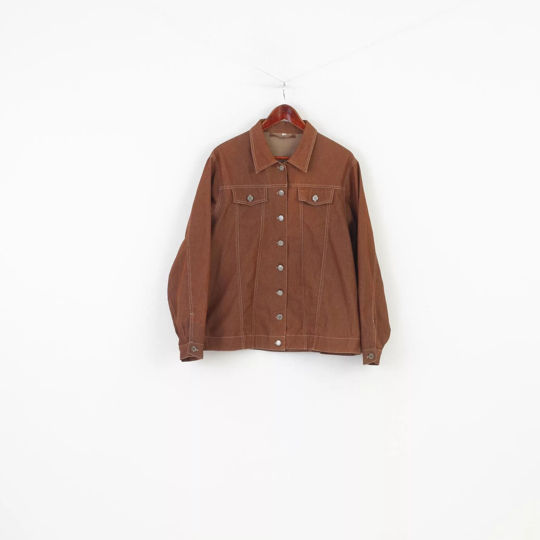 Vintage Denim Jackets Vintage Woman 20 XL Jacket Denim Bottoms Brown 10525