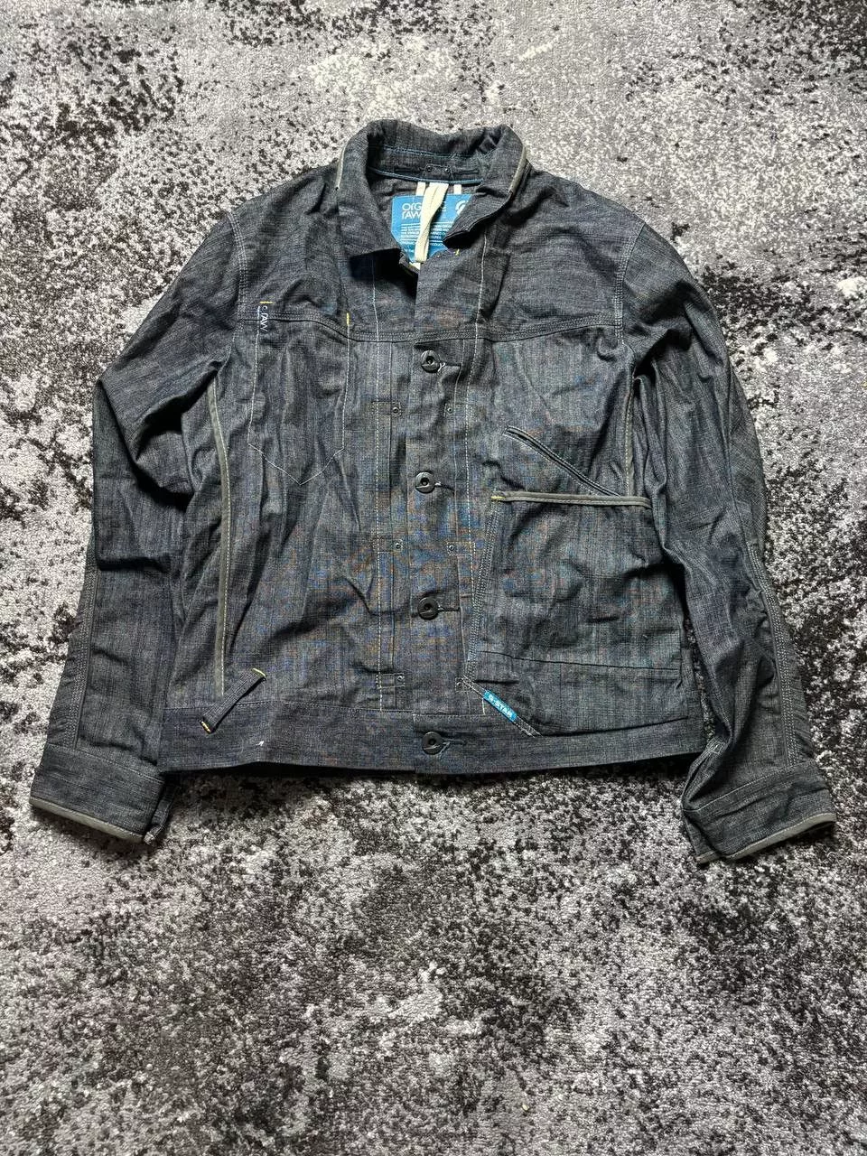 G-Star Denim Jackets G-Star × Vintage Vintage Y2K G Star Raw Distressed Denim Biker Style Jacket Blue Streetwear
