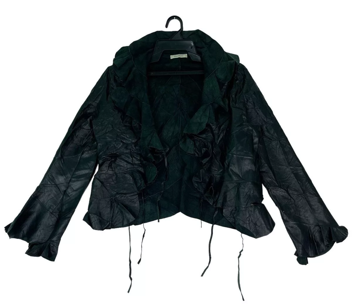Other Leather Jackets Other ZAGONARA deconstructed patchwork spiral open collar jacket Black Vintage