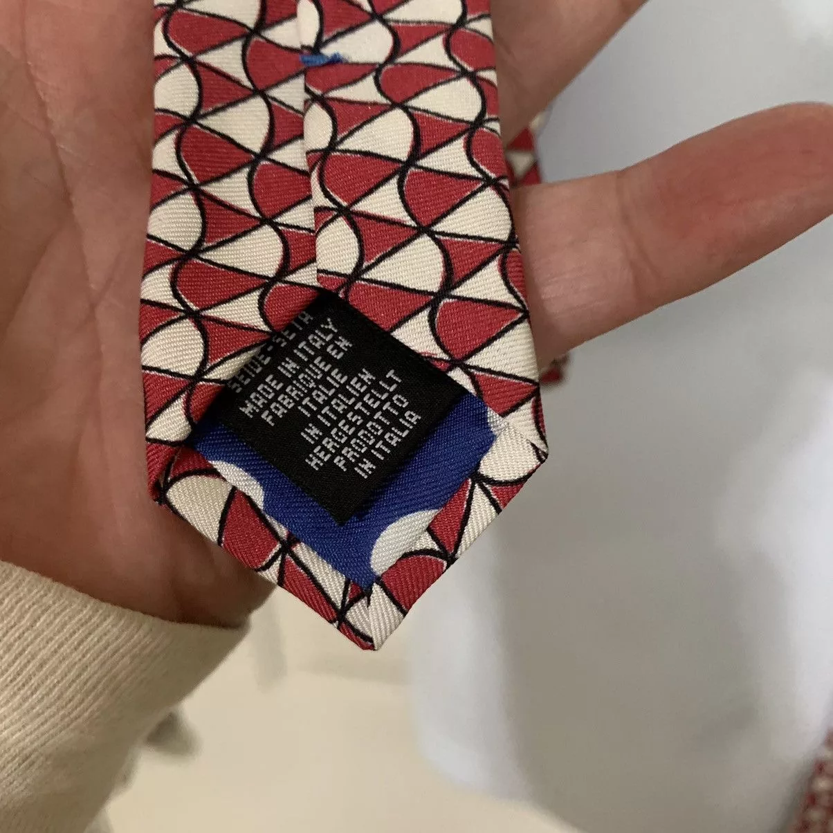 Paul Smith Ties Pocketsquares Paul Smith Geo print silk Tie Red