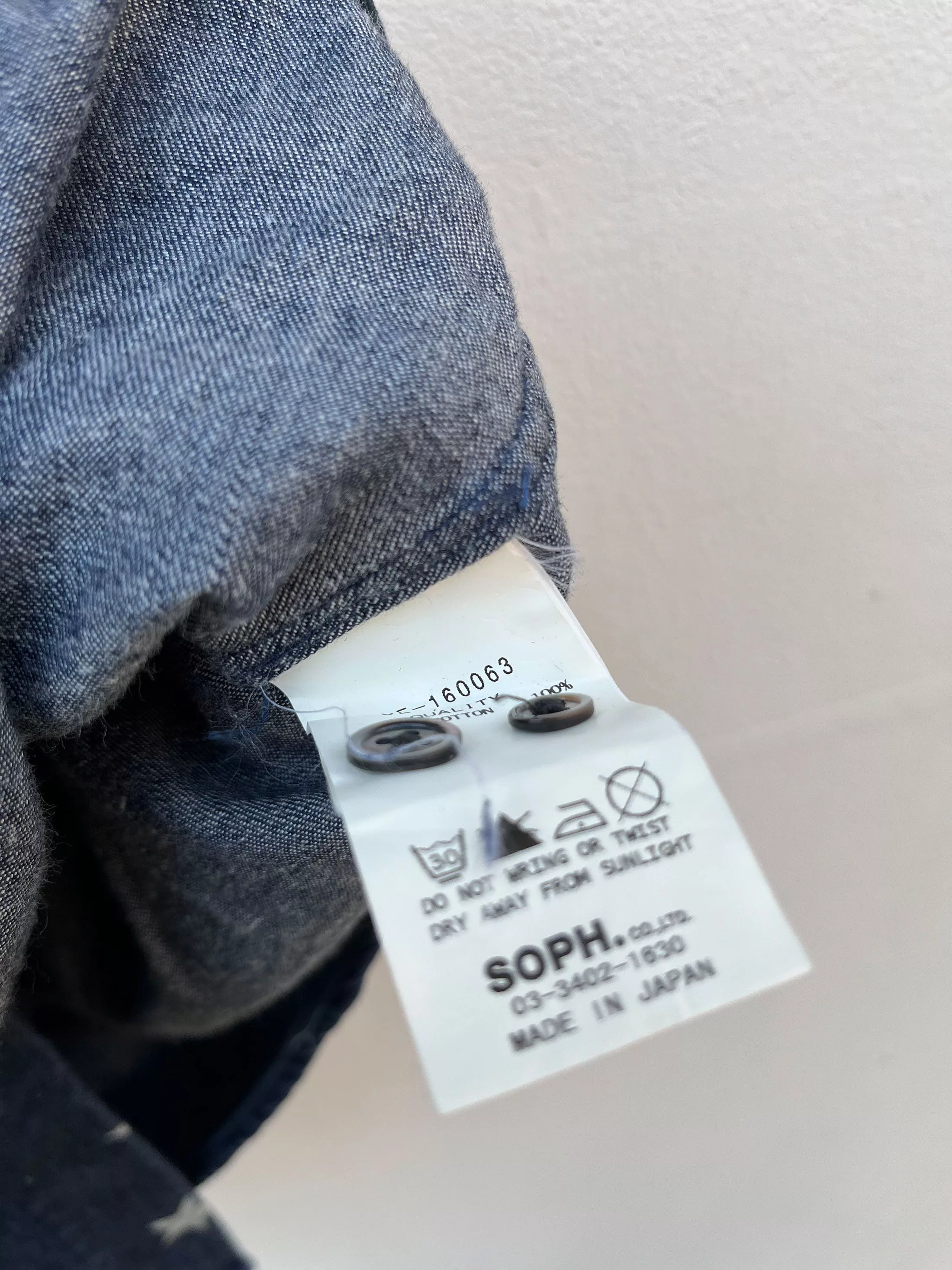 Designer Shirts Button Ups Designer × Fragment Design × uniform experiment Uniform Experiment Soph Denim Short Sleeve Button Down Shirt Blue