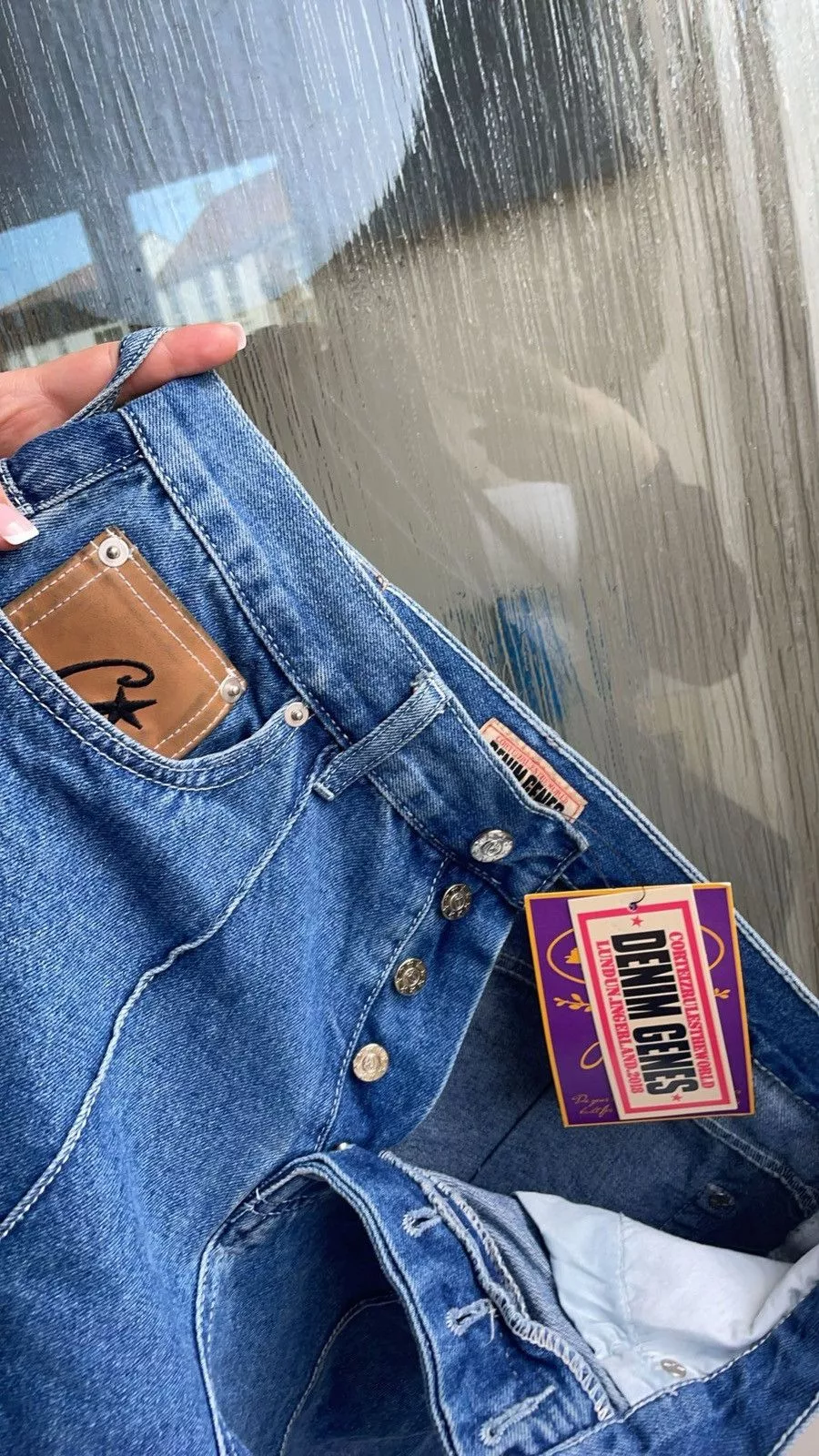 Corteiz denim shorts Blue
