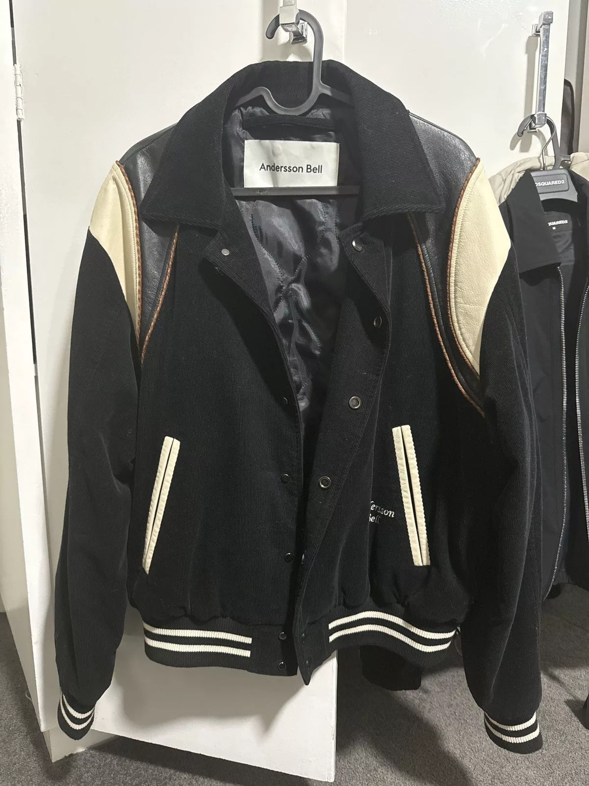 Andersson Bell Light Jackets Andersson Bell Anderson Bell Contrast stripe varsity jacket Black