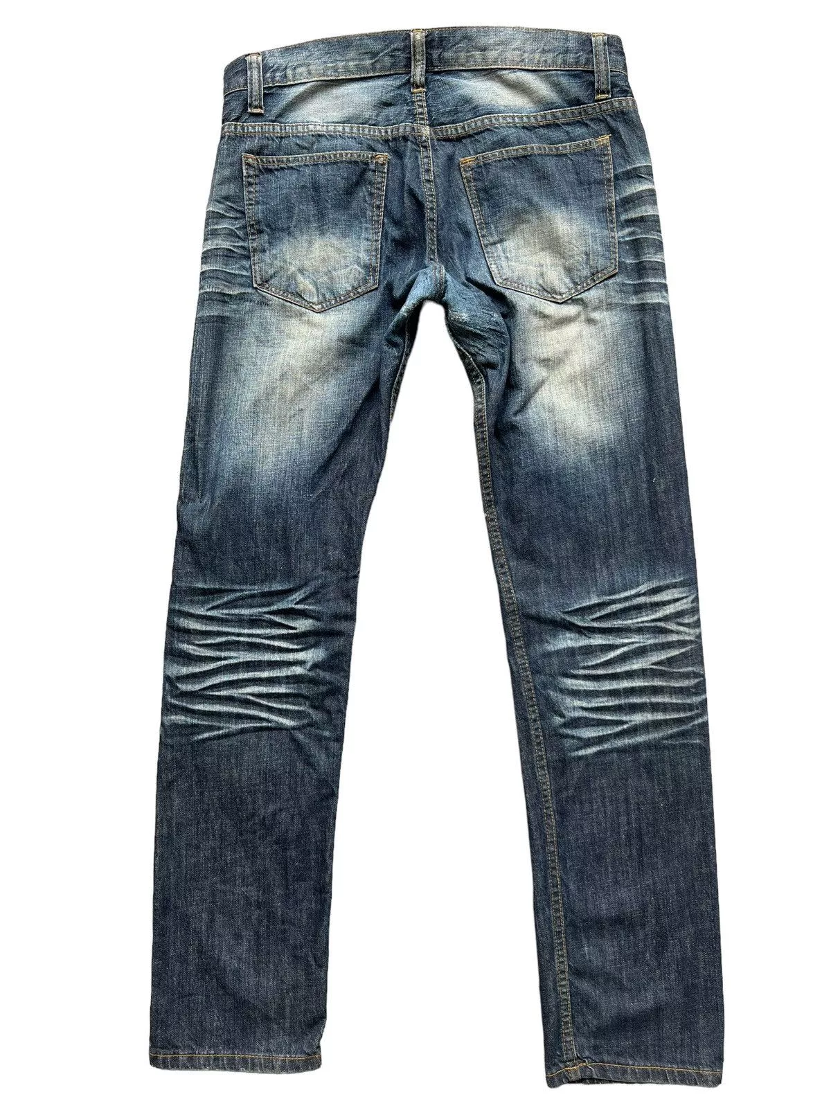 Japanese Brand Denim Japanese Brand Distressed Faded Denim Jeans 36x35 Blue Streetwear