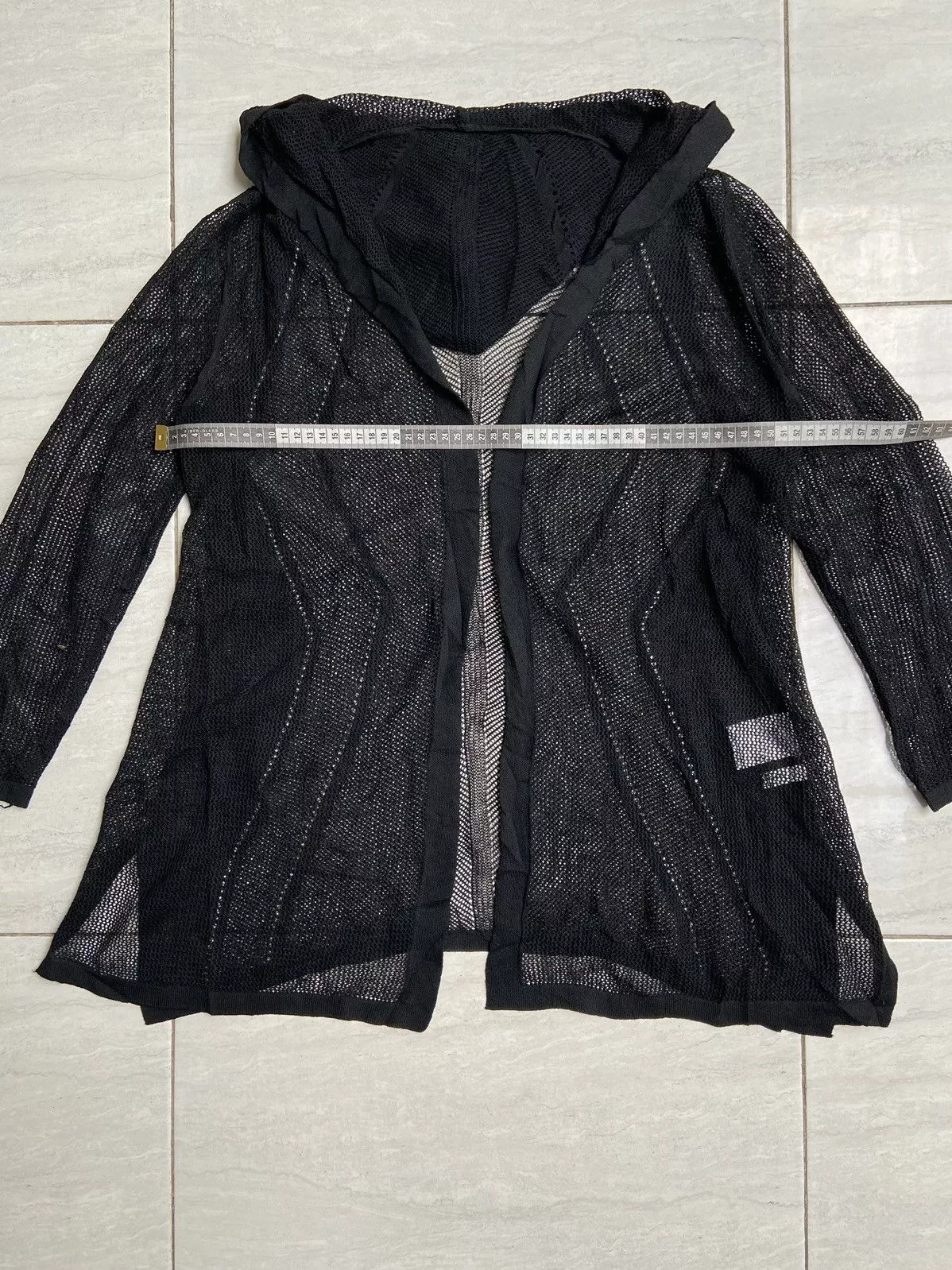 Designer Light Jackets Designer LINEA FORMICA Black Mesh Cardigan Vintage