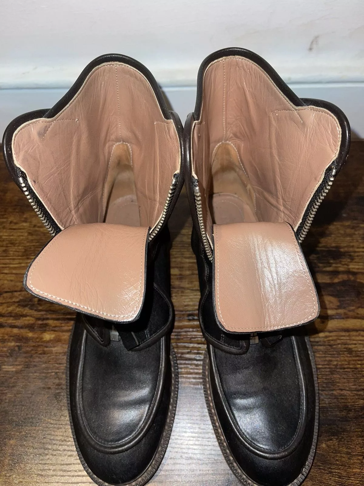 Marni Boots MARNI zip-up Black Flat Leather Boots