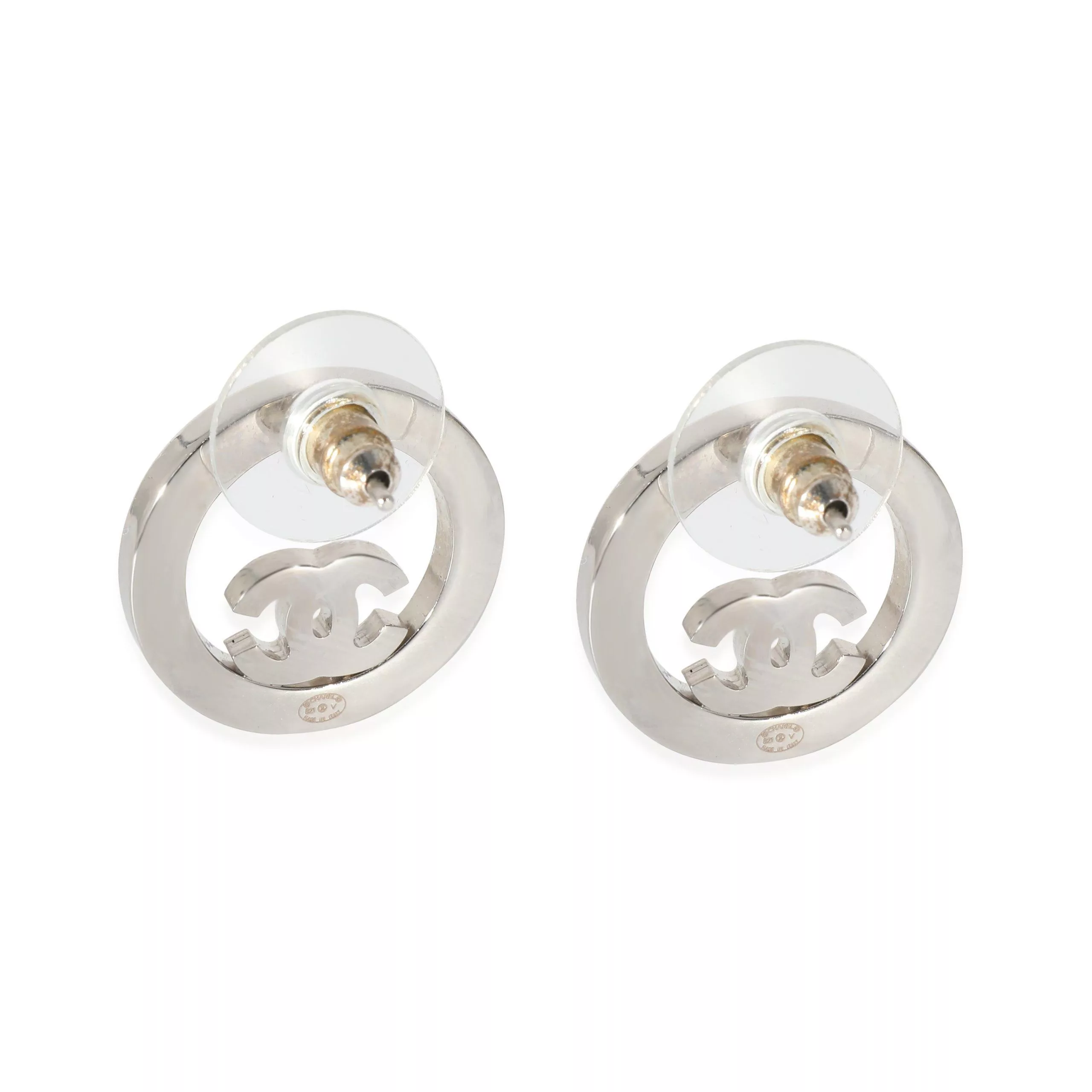 Chanel Rings Silver Tone Chanel 2021 CC Strass Earrings
