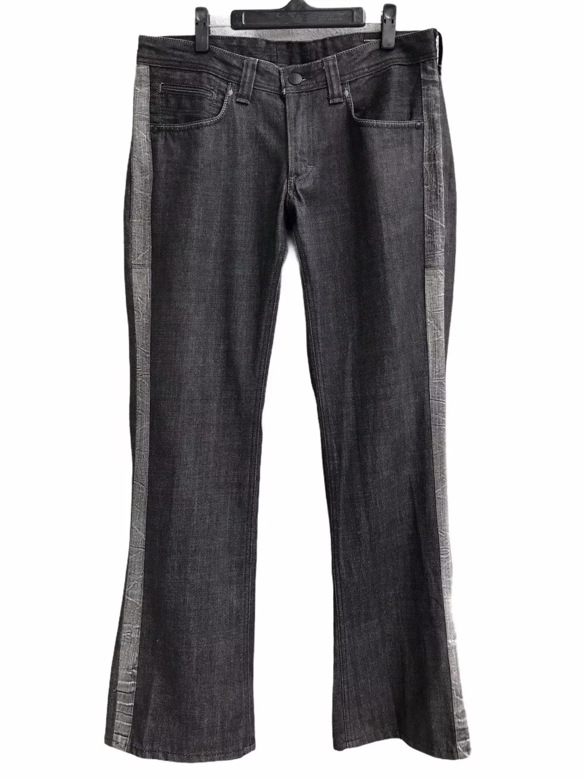 Big John Denim Big John The Tailored Two Tone Sided Flare Denim Jeans Black Avant-Garde