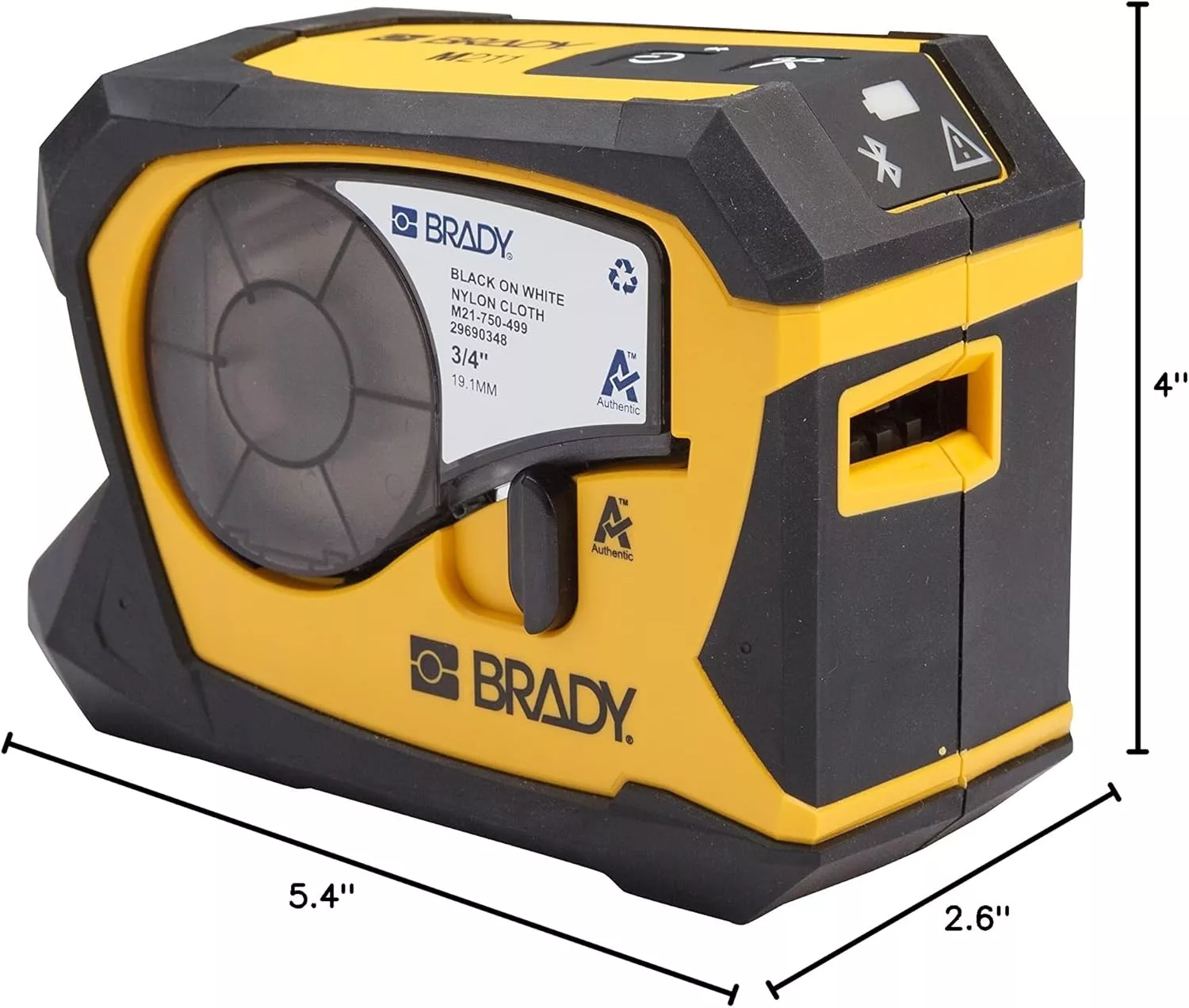 Brady M211 Portable Bluetooth Label Printer Kit (M211-KIT), Yellow/Black